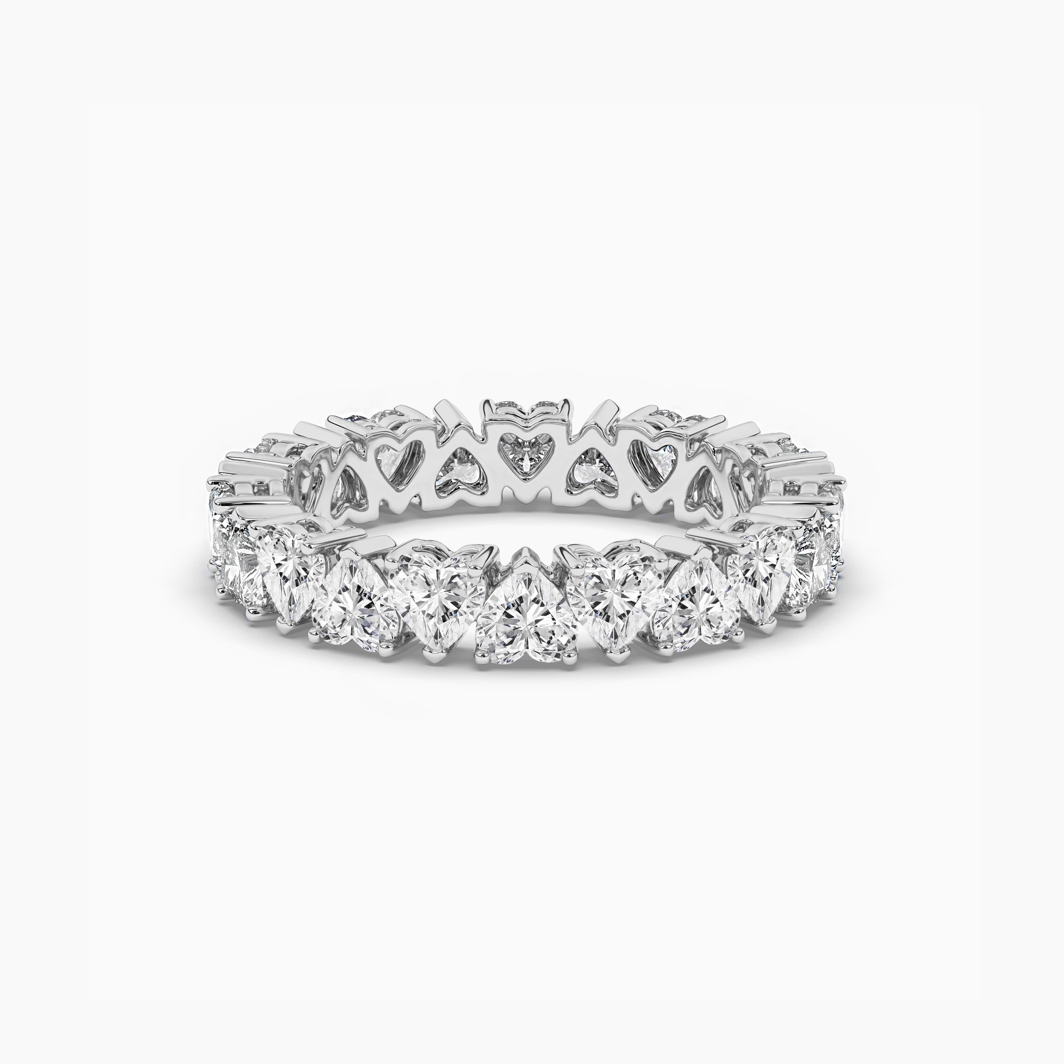 Alternating Heart Lab Grown Diamond Eternity Band In White Band