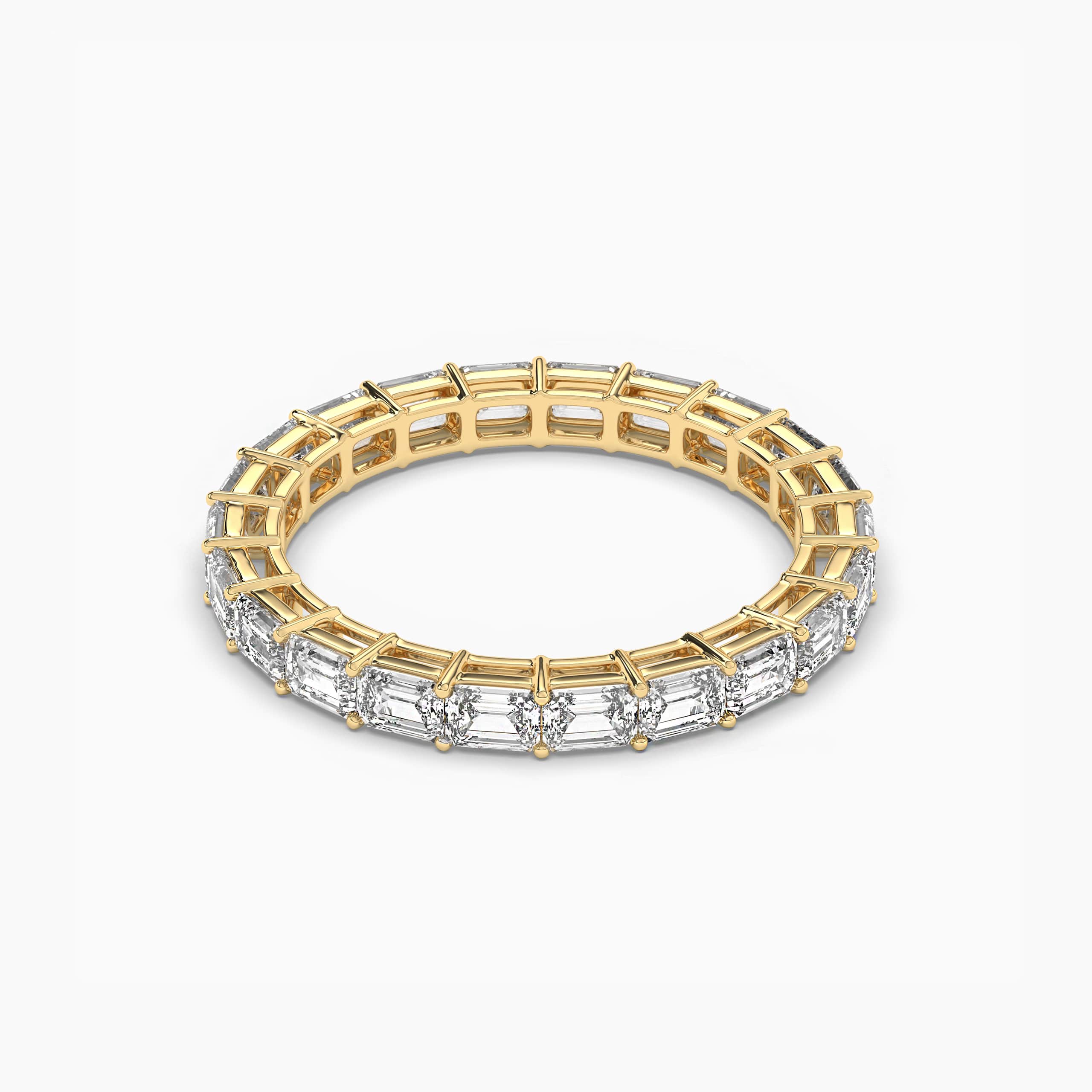 East West Emerald Cut Eternity Ring For Woman