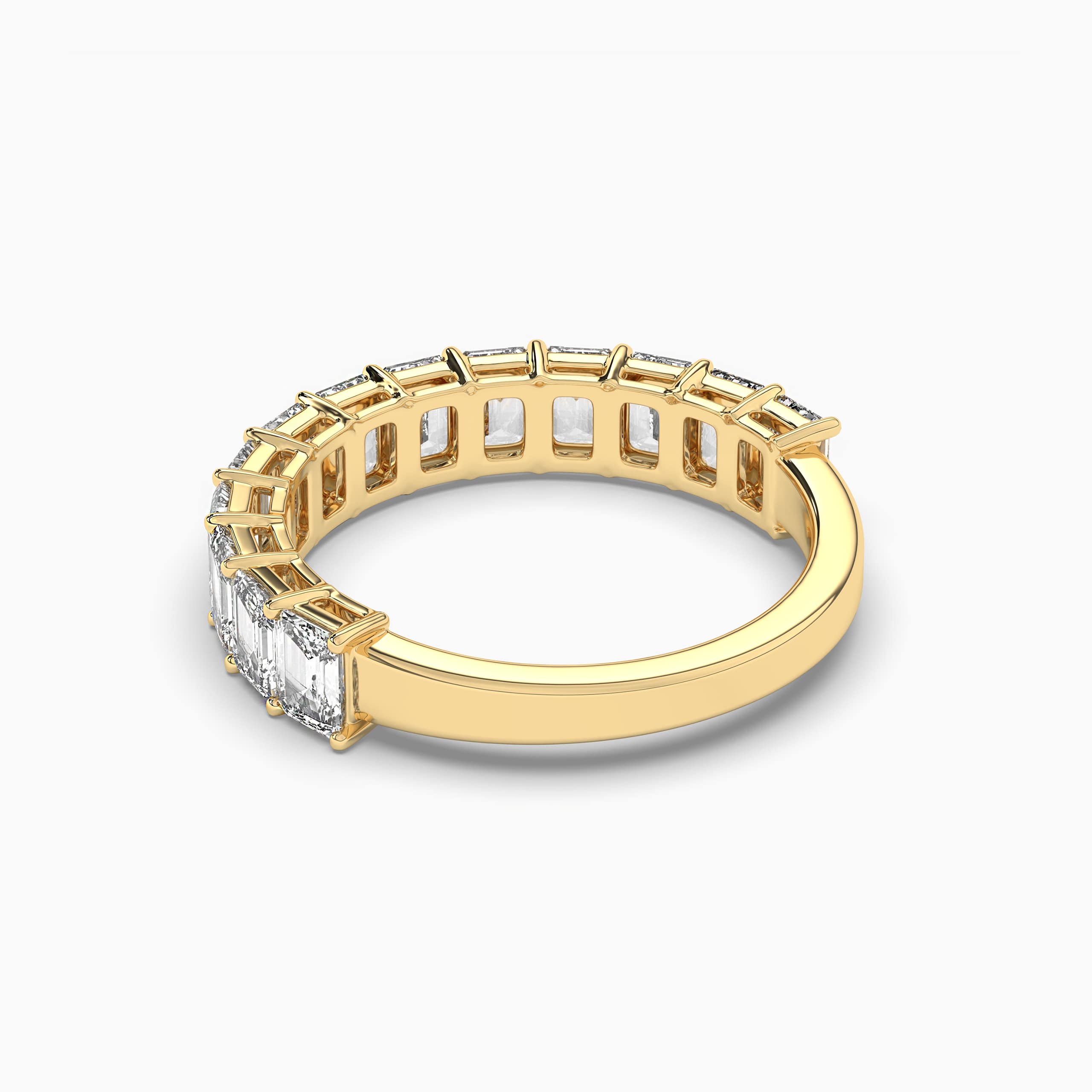 Yellow Gold Emerald Cut Diamond Eternity Ring