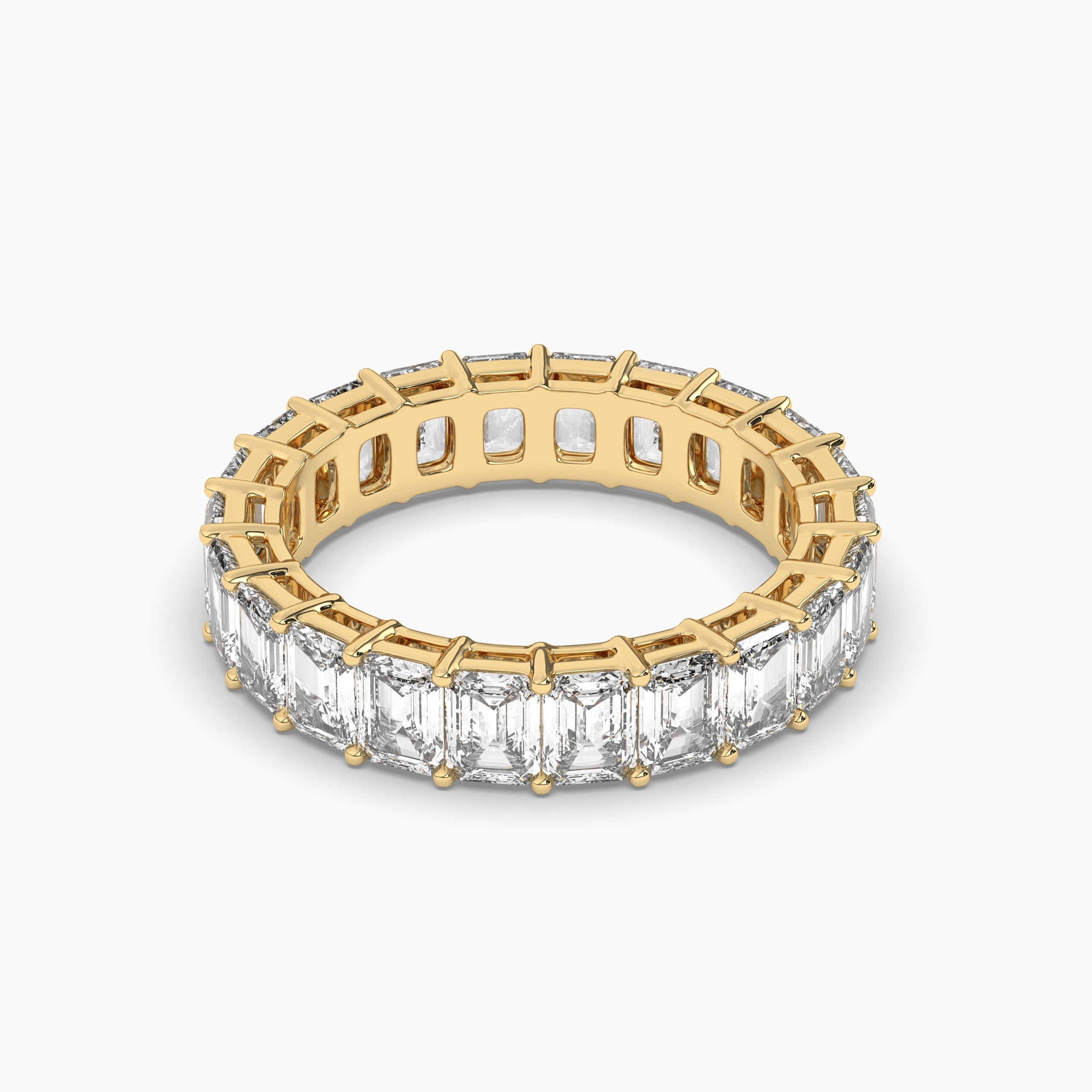 Emerald Cut Diamond Eternity Wedding Women Ring