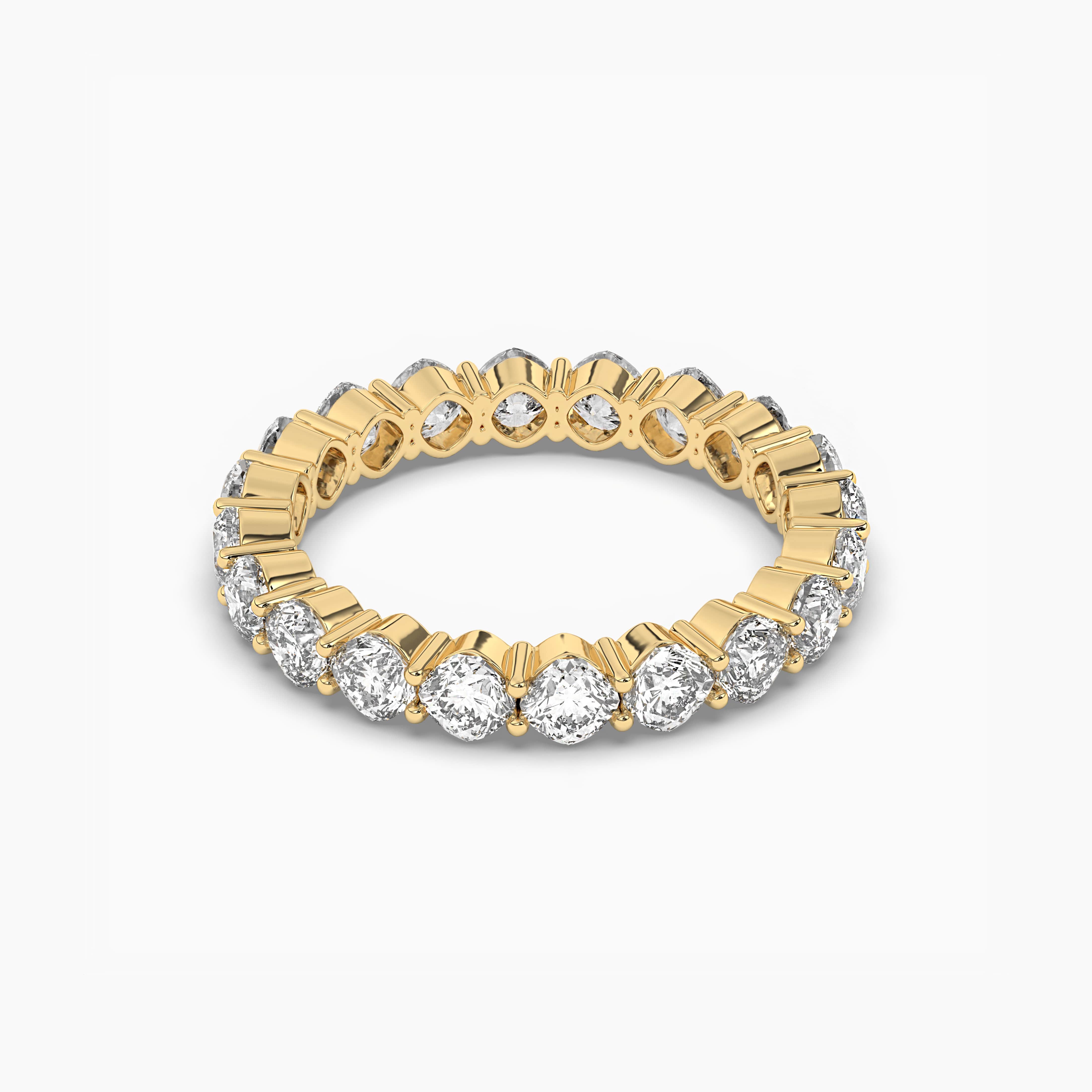 Yellow Gold Cushion Cut Wedding Band