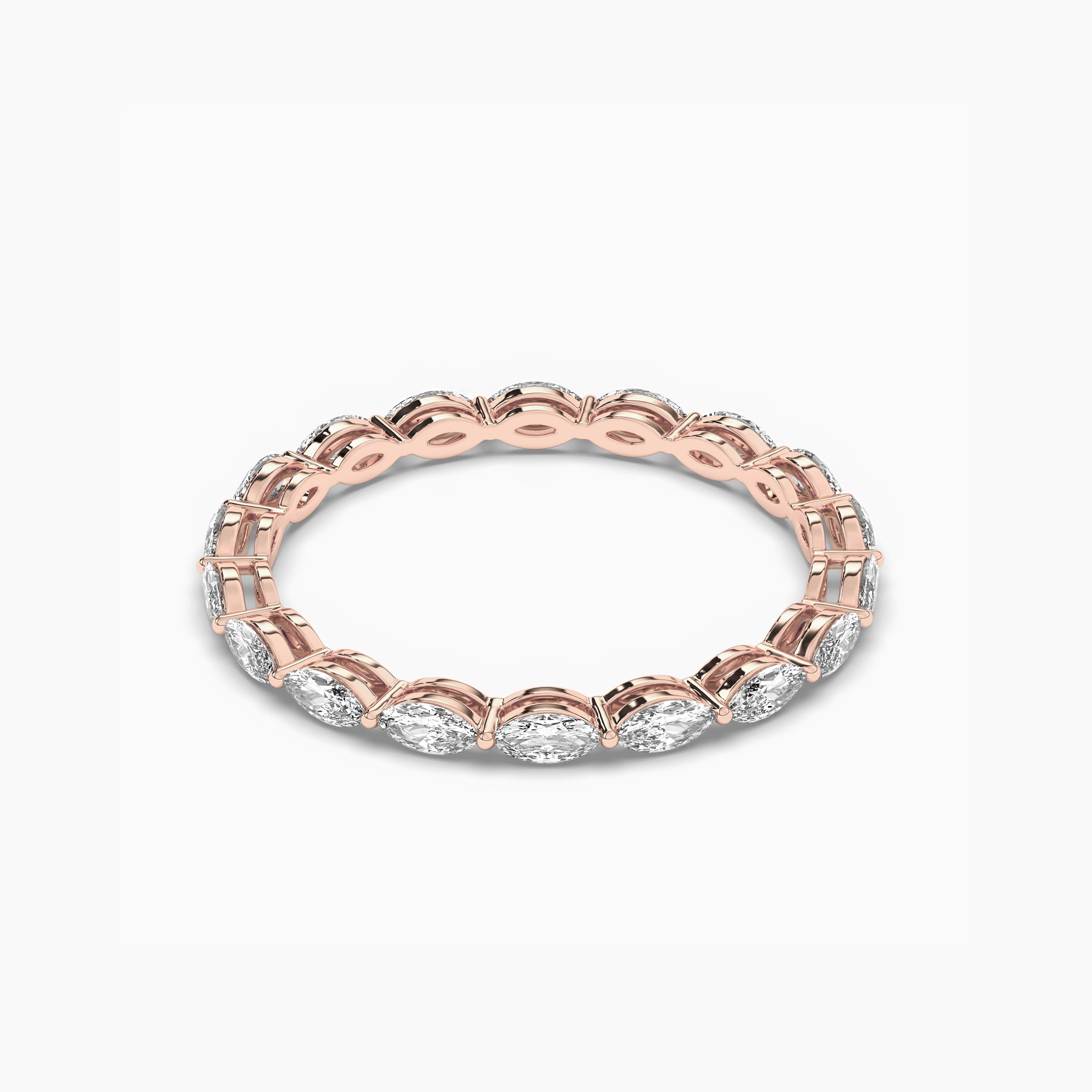 Marquise Cut Lab Grown Diamond Eternity Wedding Band