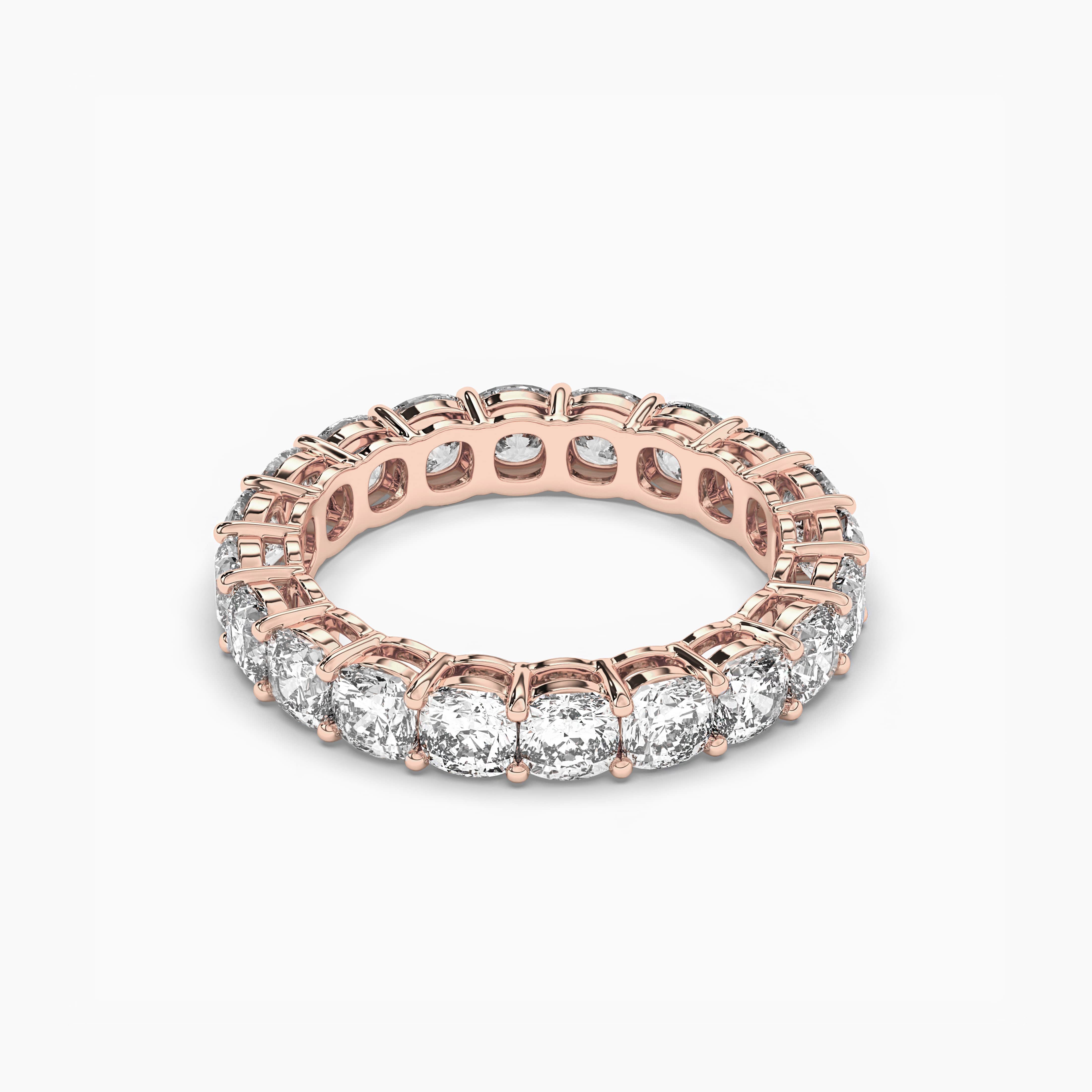 Rose Gold Cushion Cut Eternity Ring