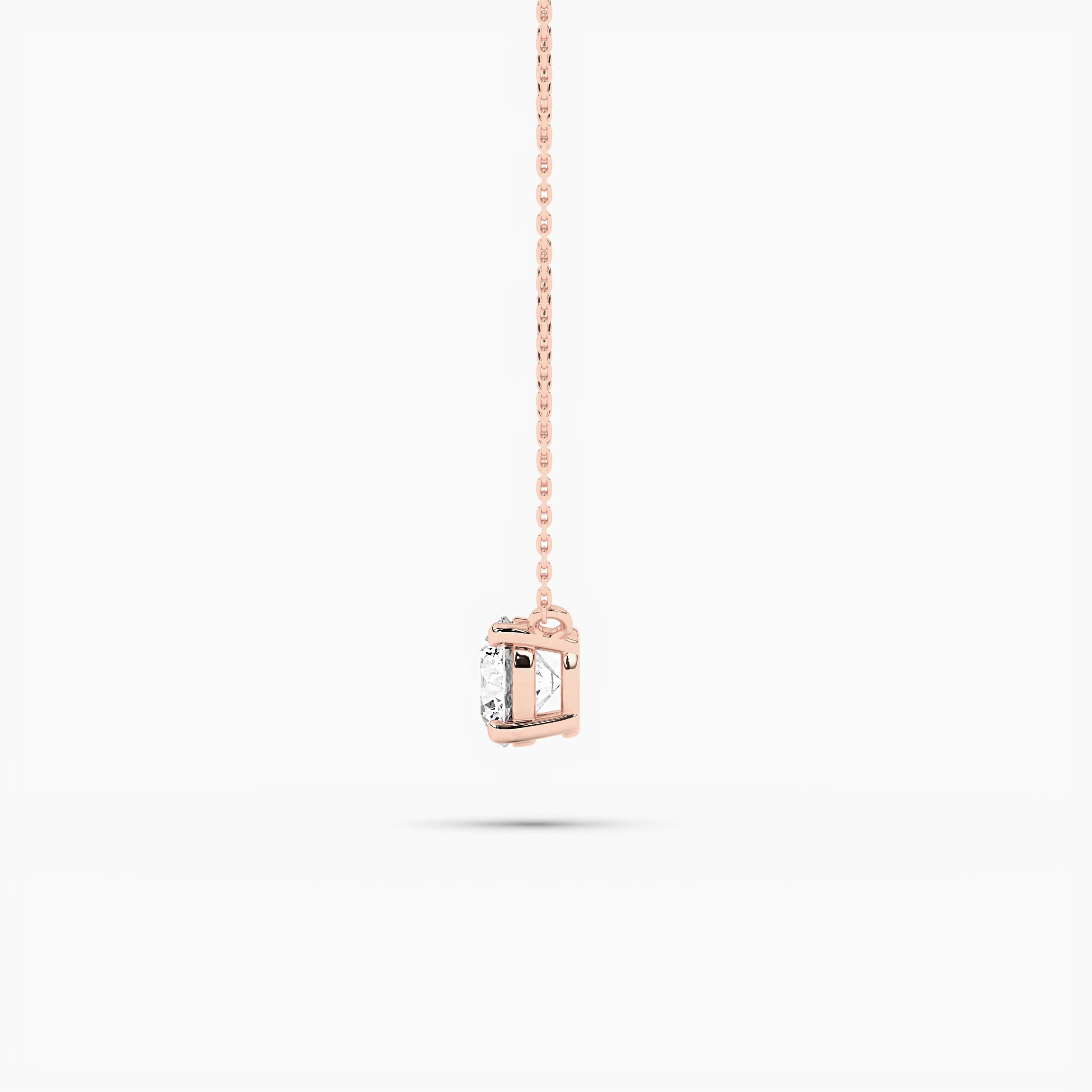 Round Four Prong Solitaire Pendant In Rose Gold