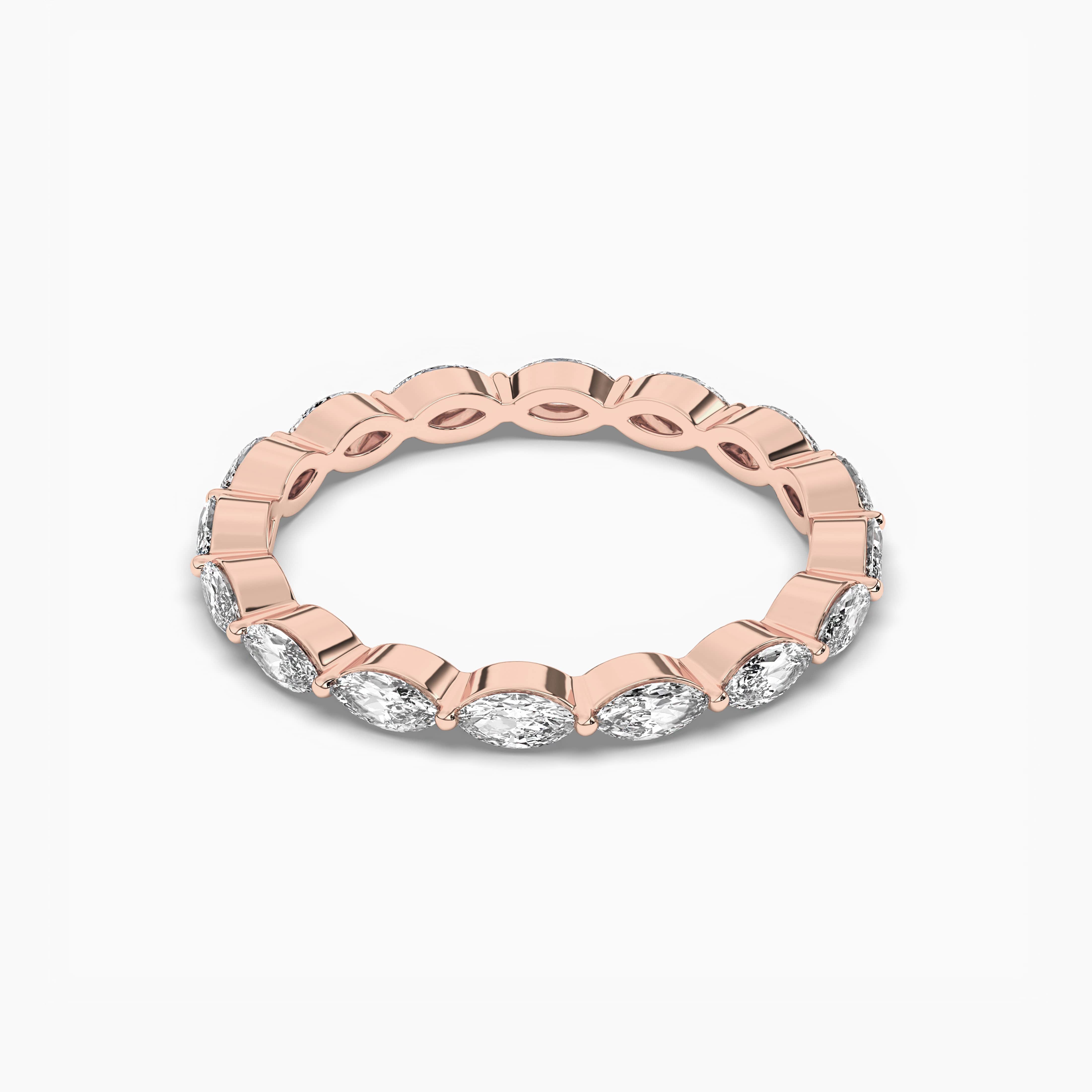 EAST WEST MARQUISE DIAMOND ETERNITY BAND RING IN ROSE GOLD FOR WOMAN