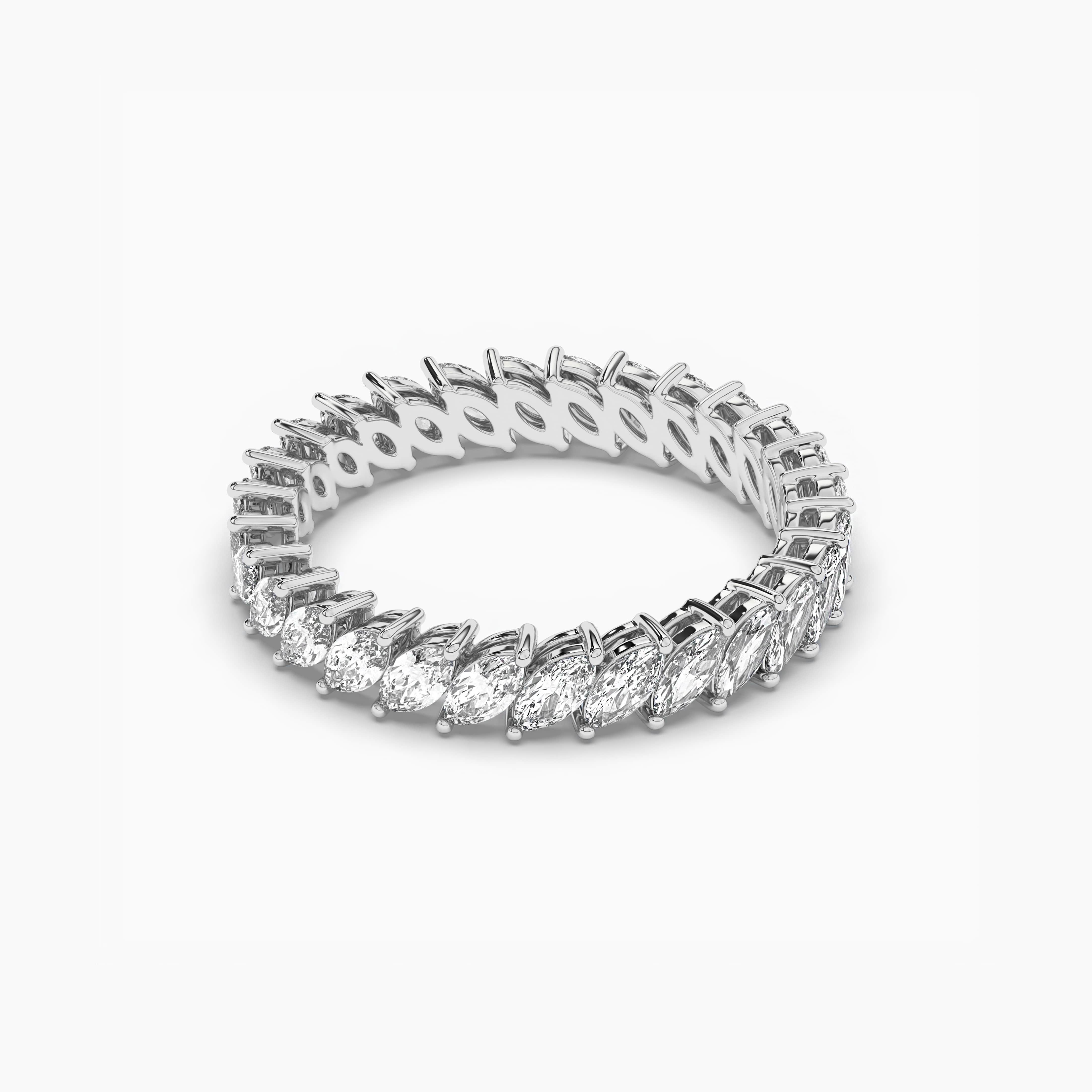 MARQUISE CUT LAB CREATED DIAMOND ETERNITY BANDS IN WHITE GOLD