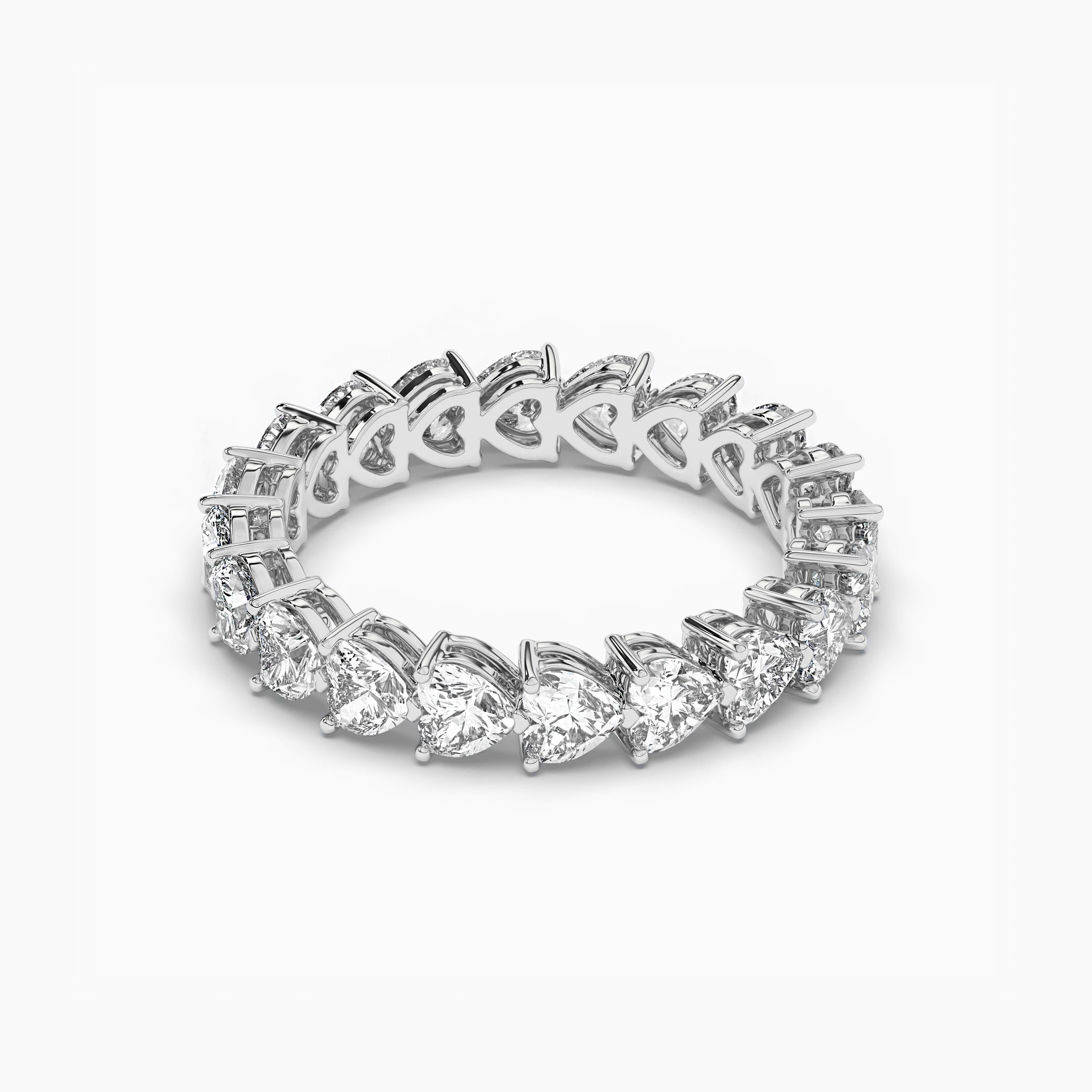 Heart Cut Diamond Eternity Ring In Lab Grown Diamond White Gold For Women's