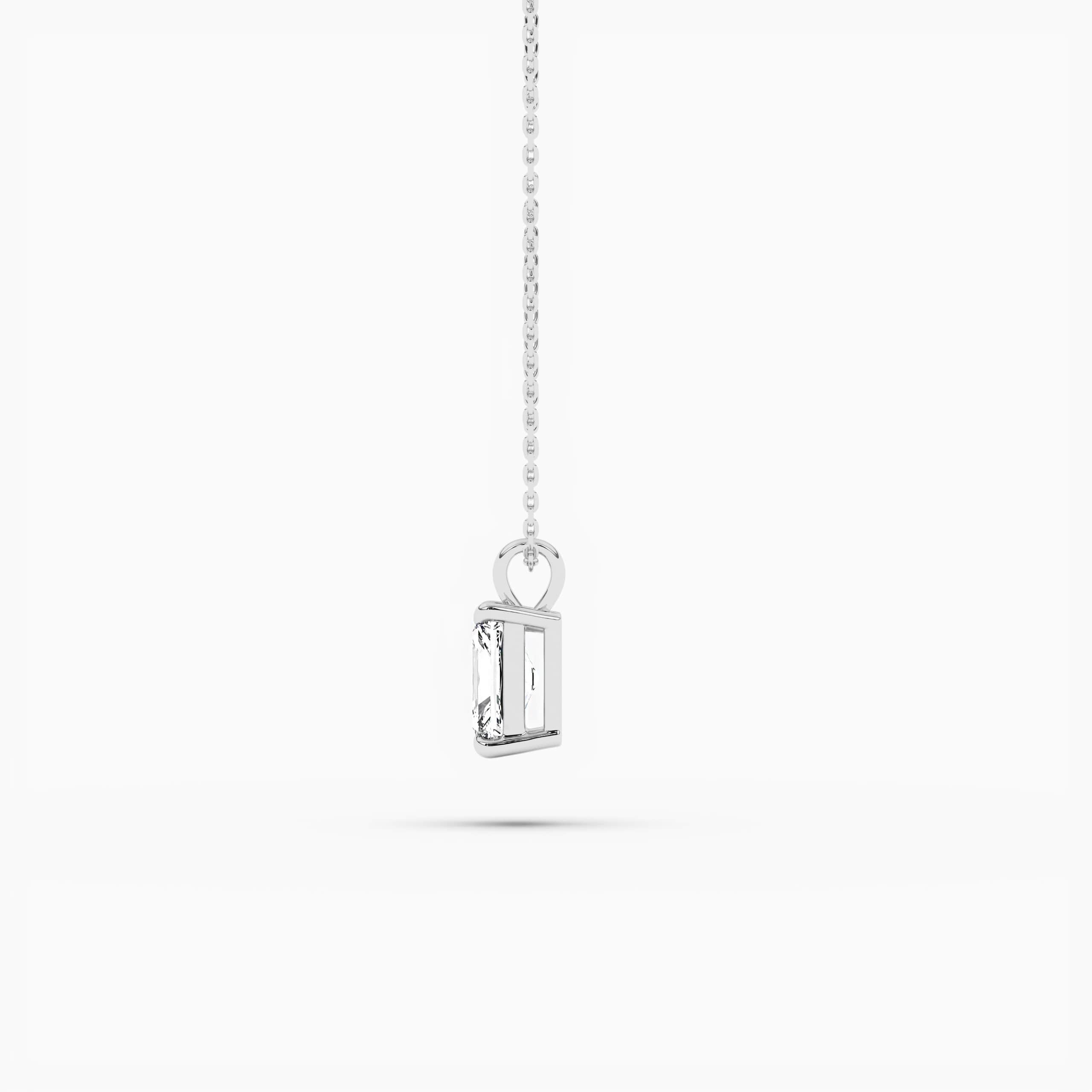 RADIANT CUT SOLITAIRE NECKLACE WHITE GOLD