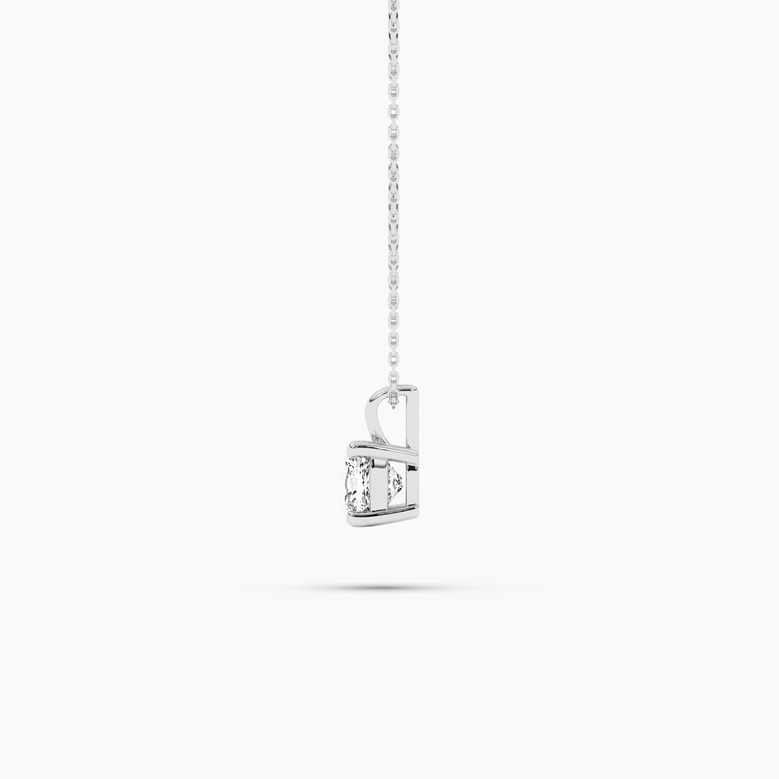 Cushion-Cut Lab Grown Diamond Solitaire Pendant Necklace White Gold