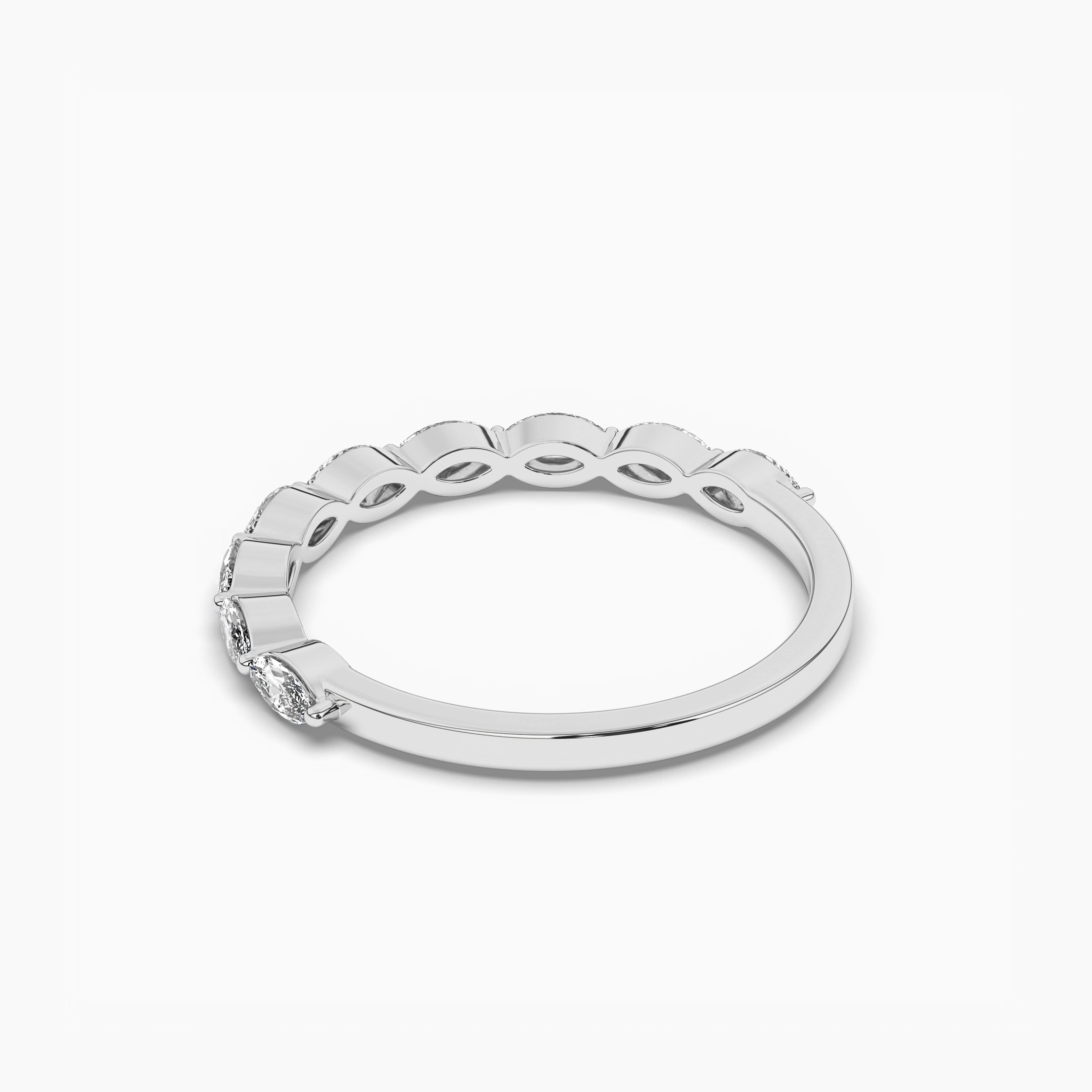 White Gold Claw Set Marquise Diamond Band