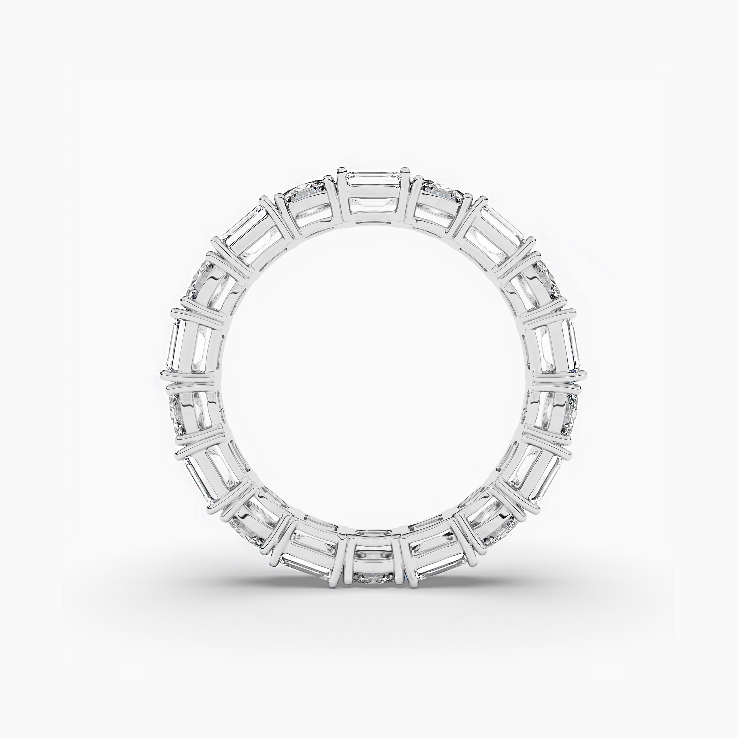 East West Emerald And Oval Cut Eternity Band In White Gold