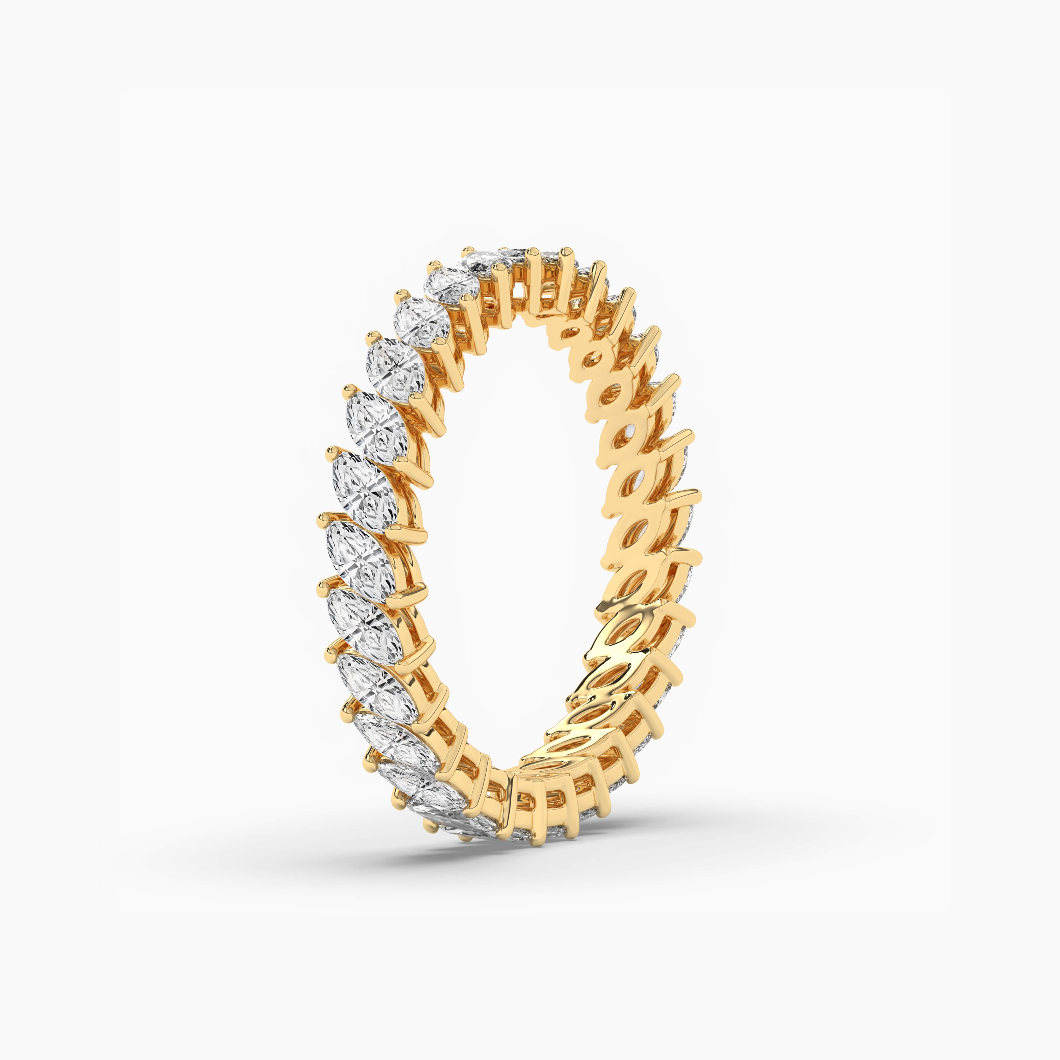 Yellow Gold Marquise Cut Diamond Eternity Wedding Band I