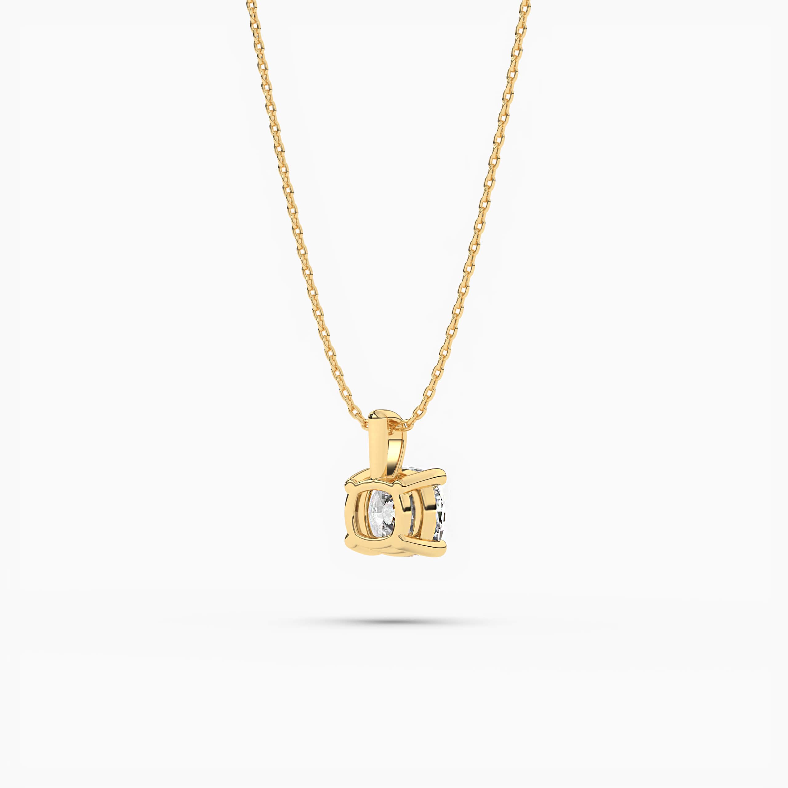 Cushion-cut Yellow Diamond Pendant