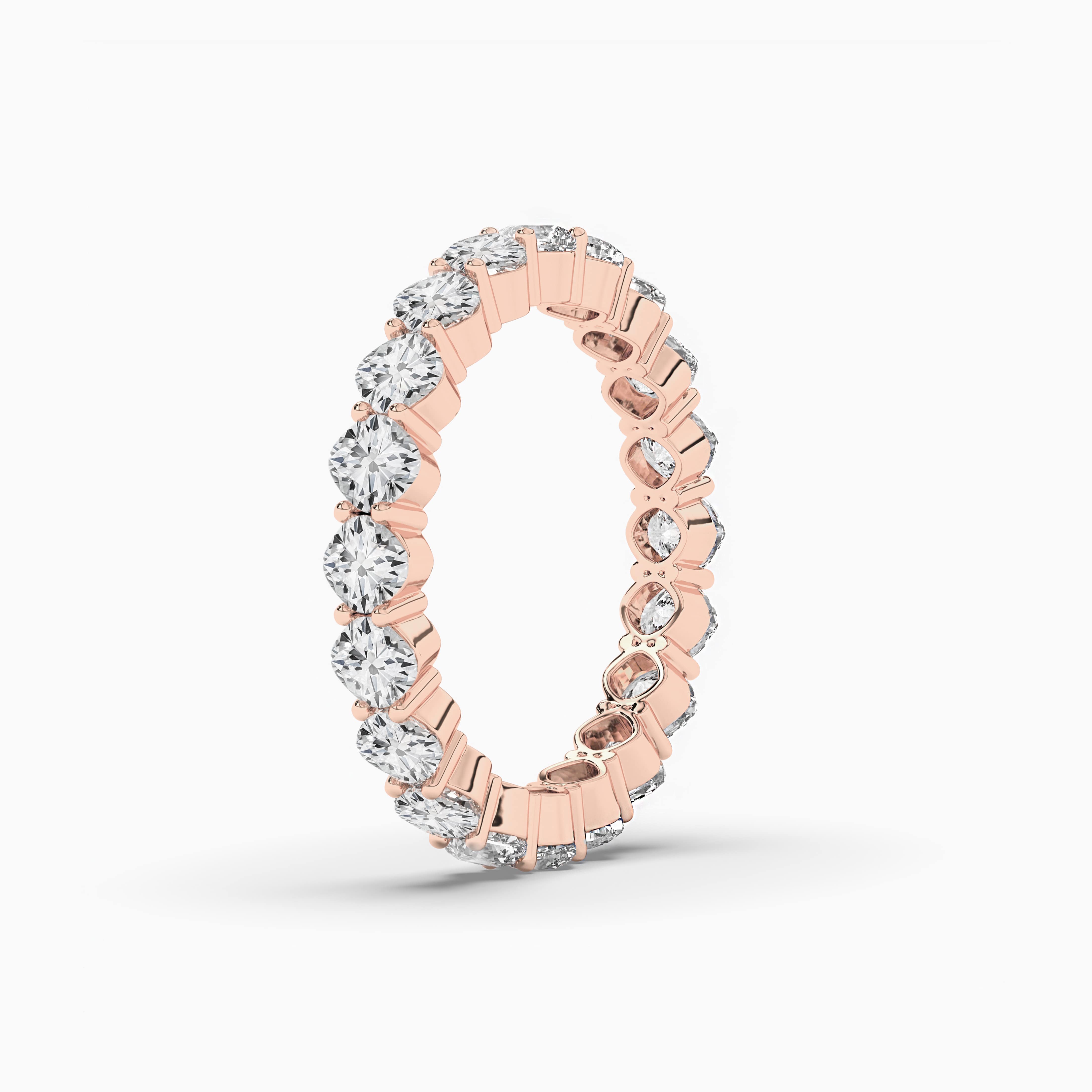 Eternity Ring with Cushion Diamonds in Rose Gold
