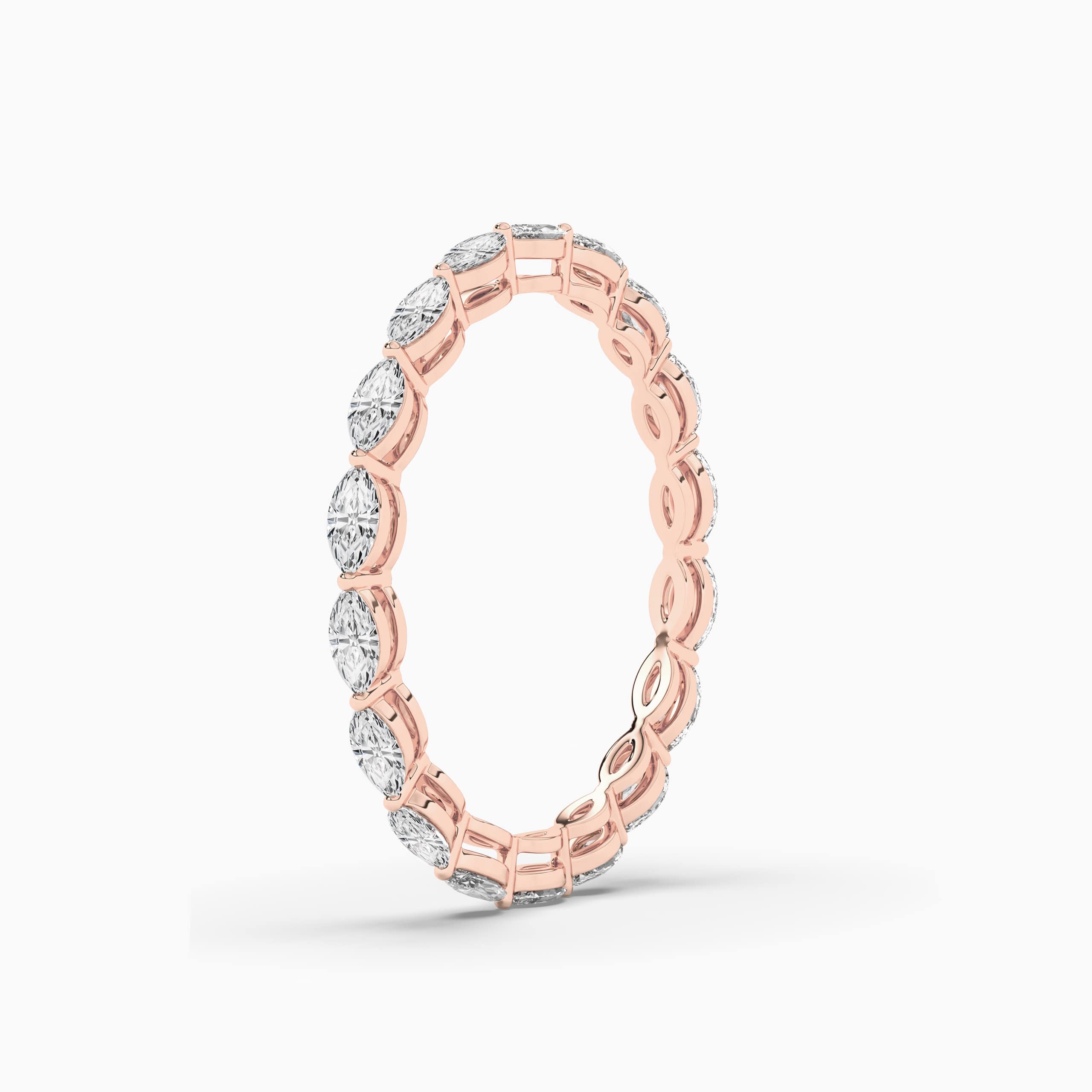 Marquise Diamond Eternity with White Diamond in Rose Gold