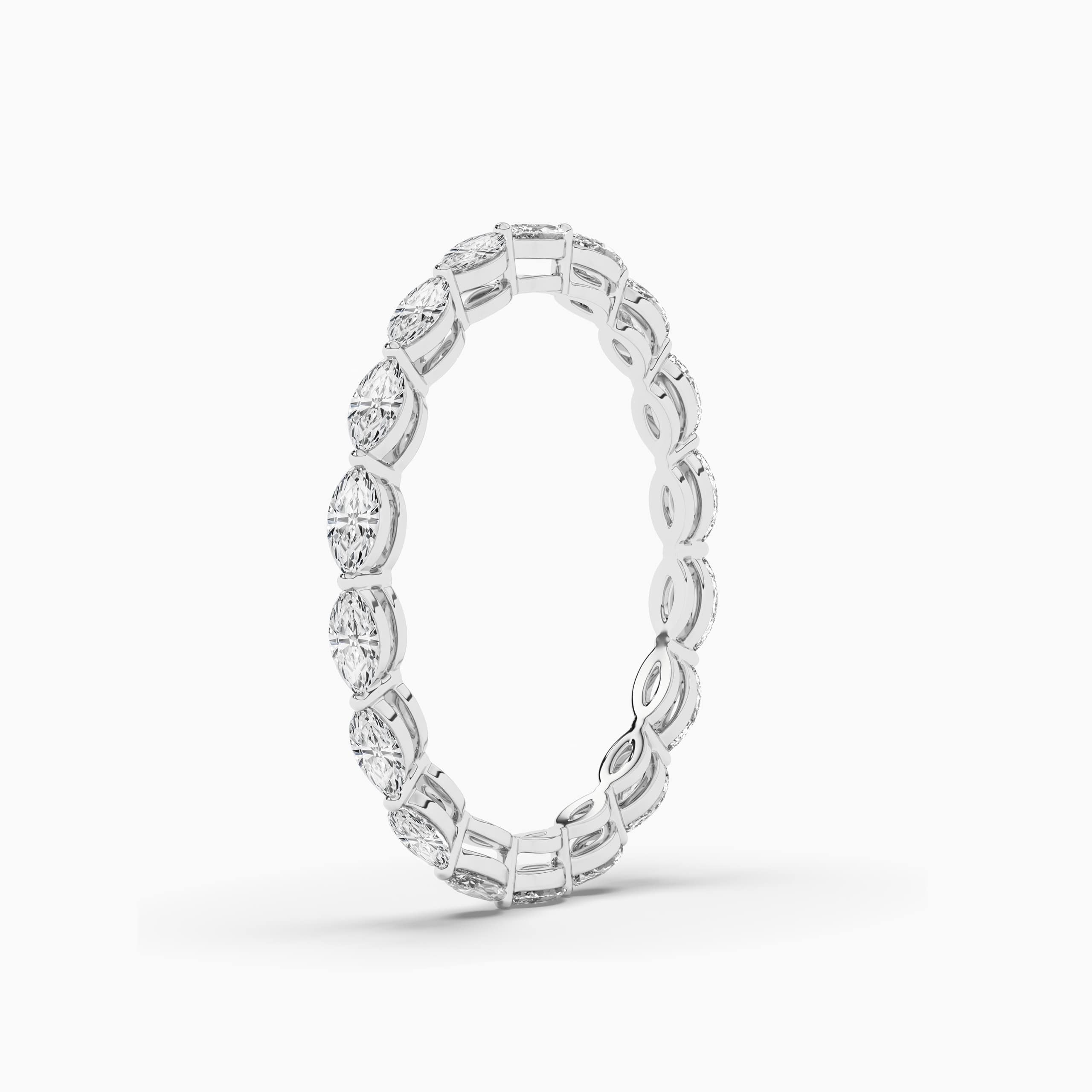 Marquise shape Full Eternity Band In White Gold