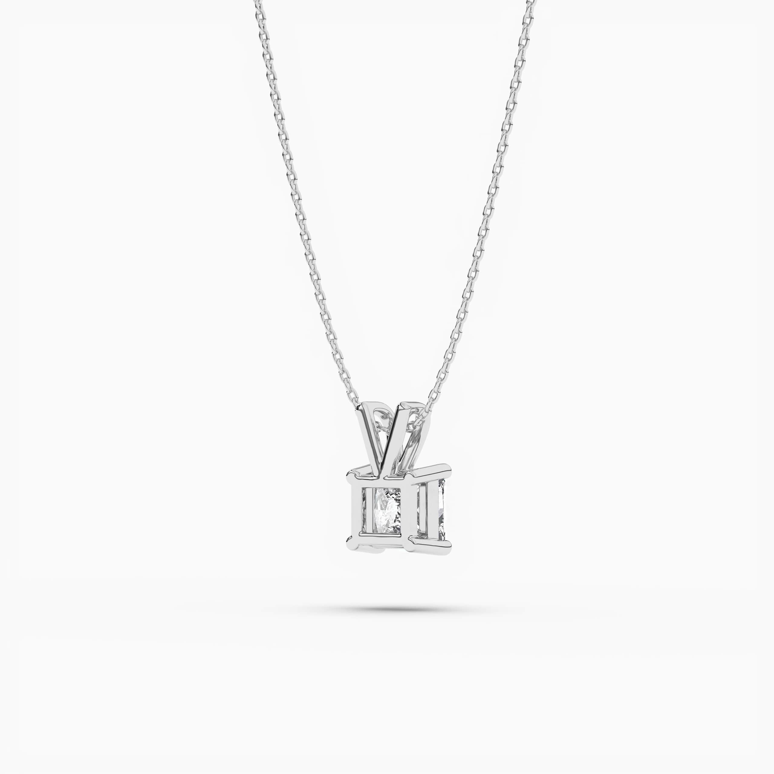 Princess Cut Solitaire Pendant Diamond In White Gold