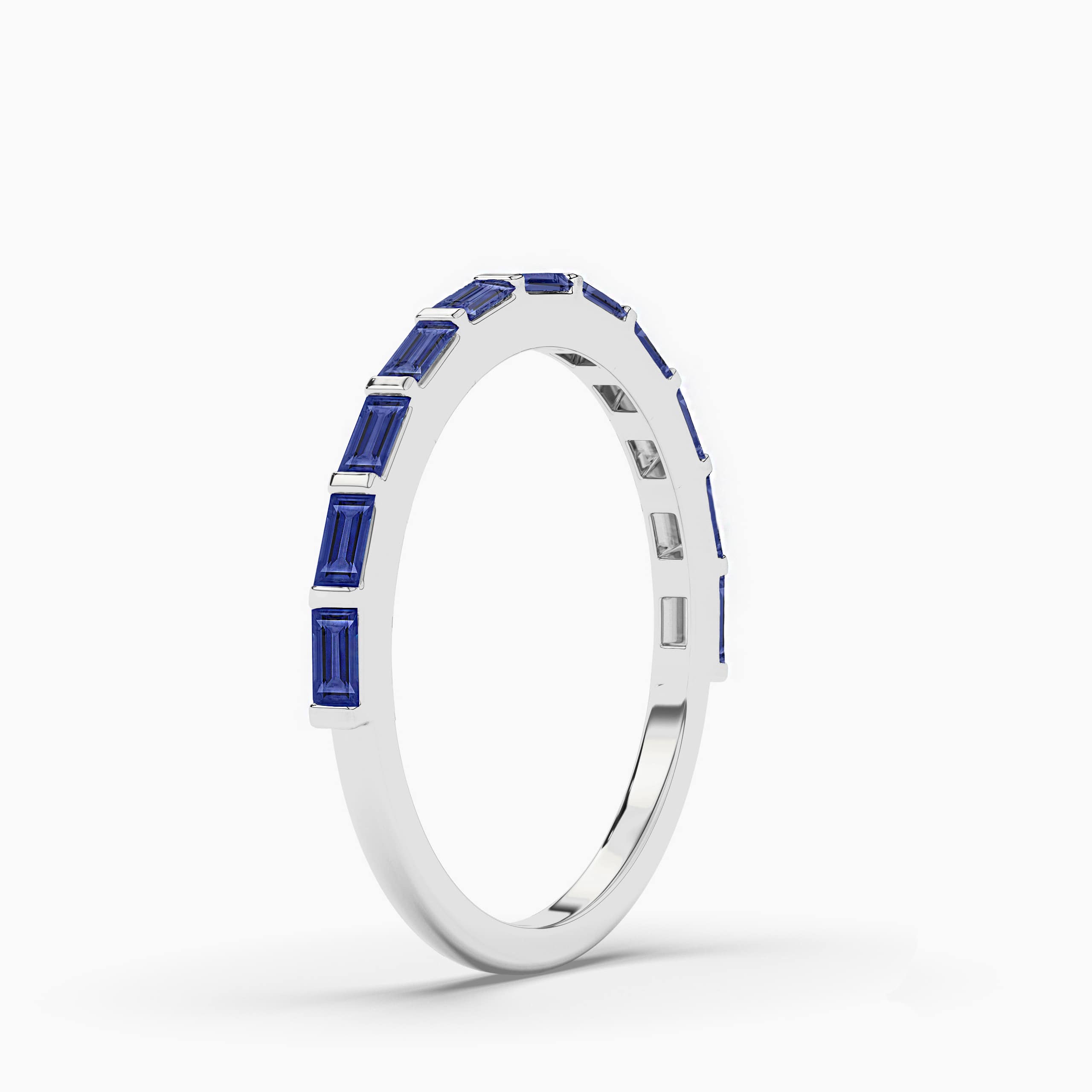 Sapphire Half Eternity Band In White Gold