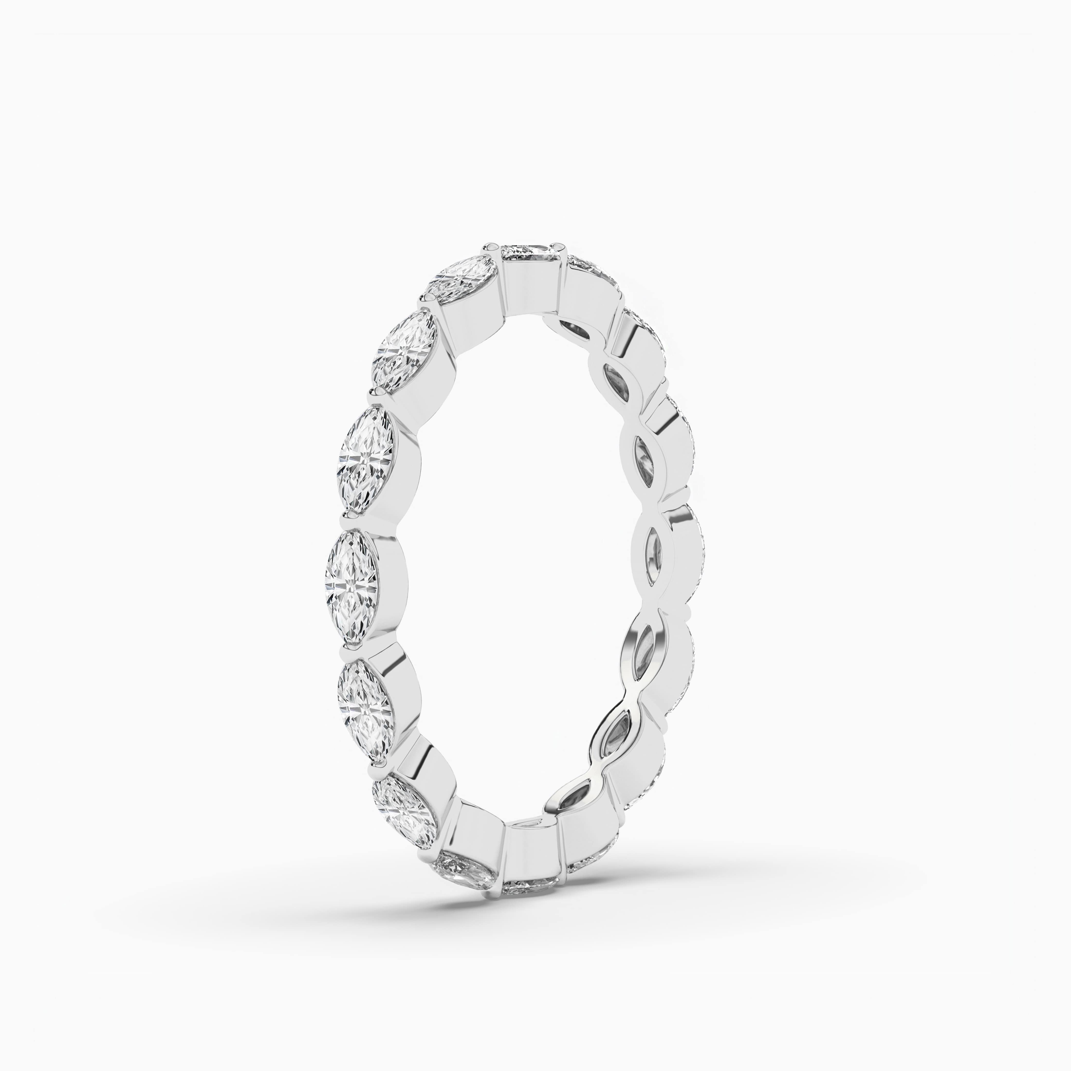 East-West Marquise Eternity Ring In White Gold For Woman