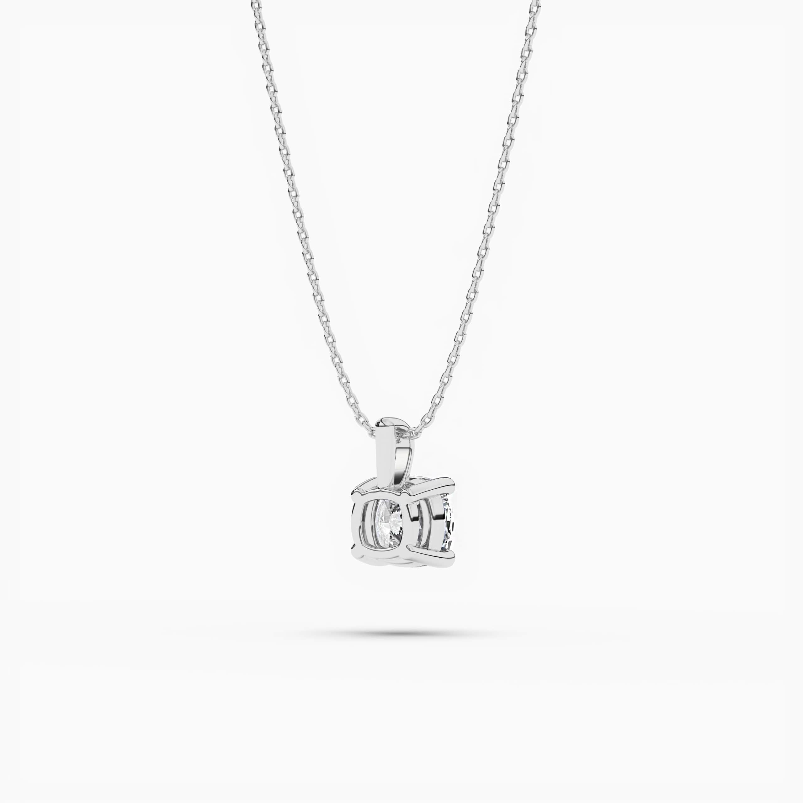 Cushion Halo Diamond Pendant White Gold