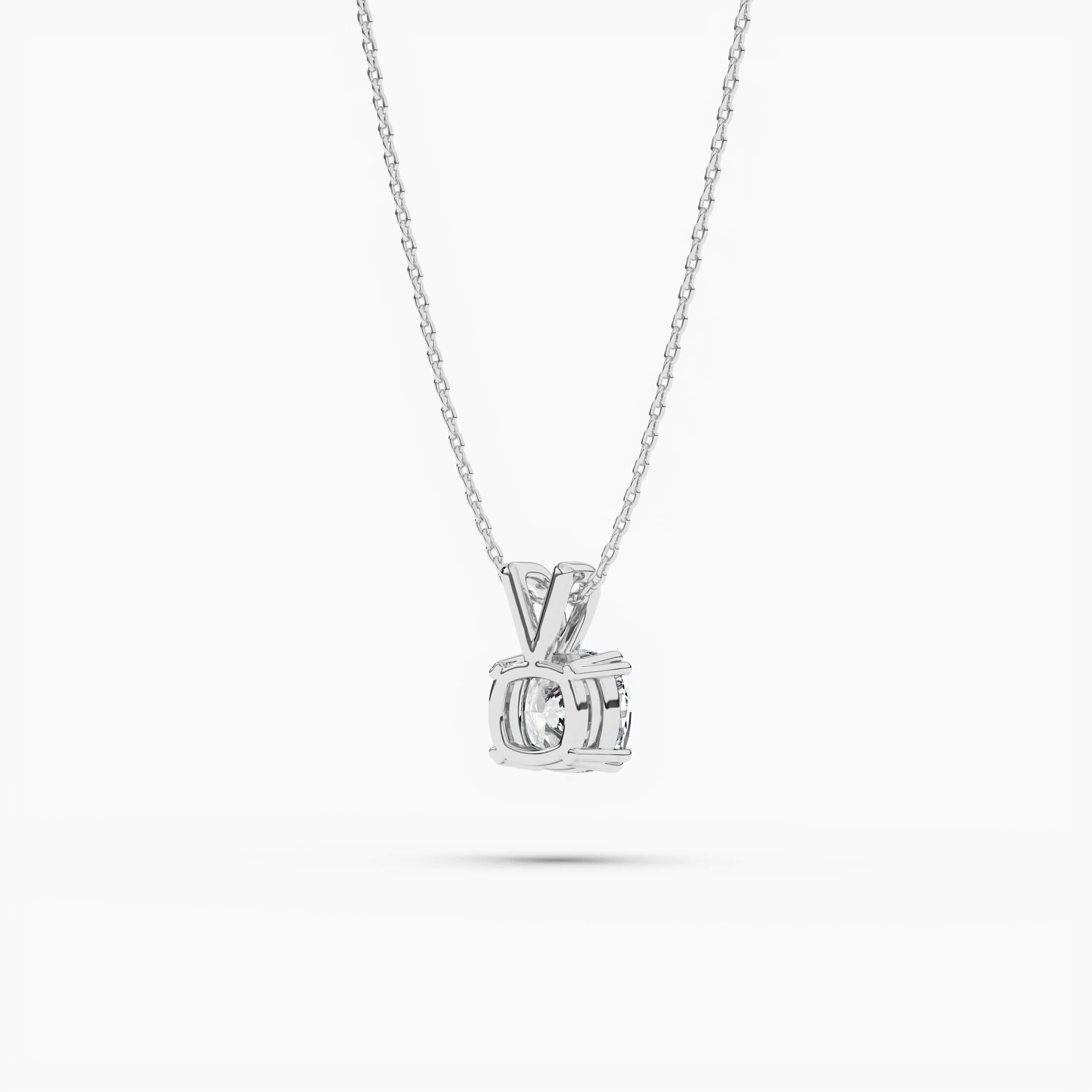 Cushion-Cut Lab Grown Diamond Solitaire Pendant Necklace in White Gold 