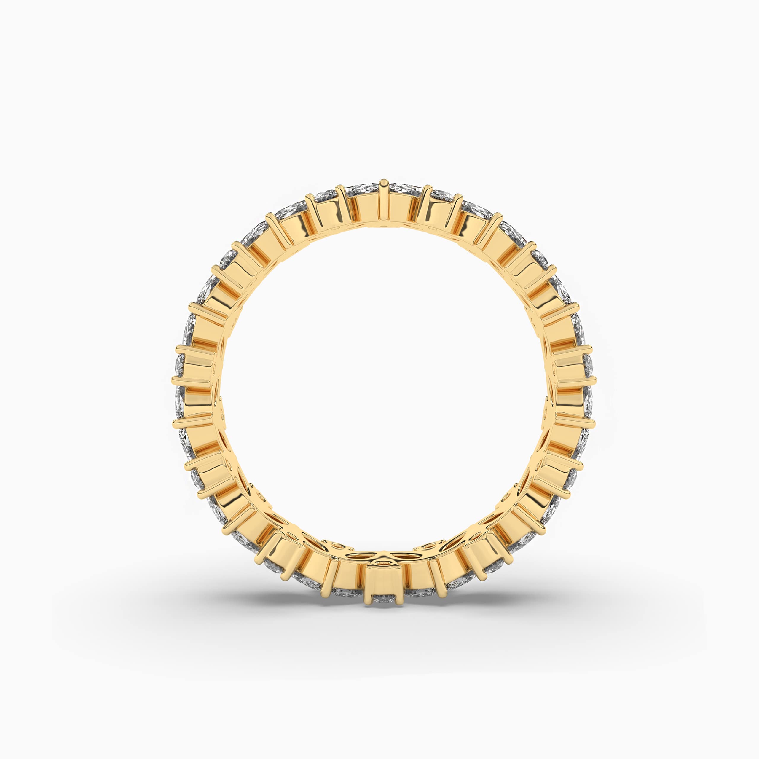 Marquise And Round Multi Stone Eternity Wedding Band In Yellow Gold For Woman