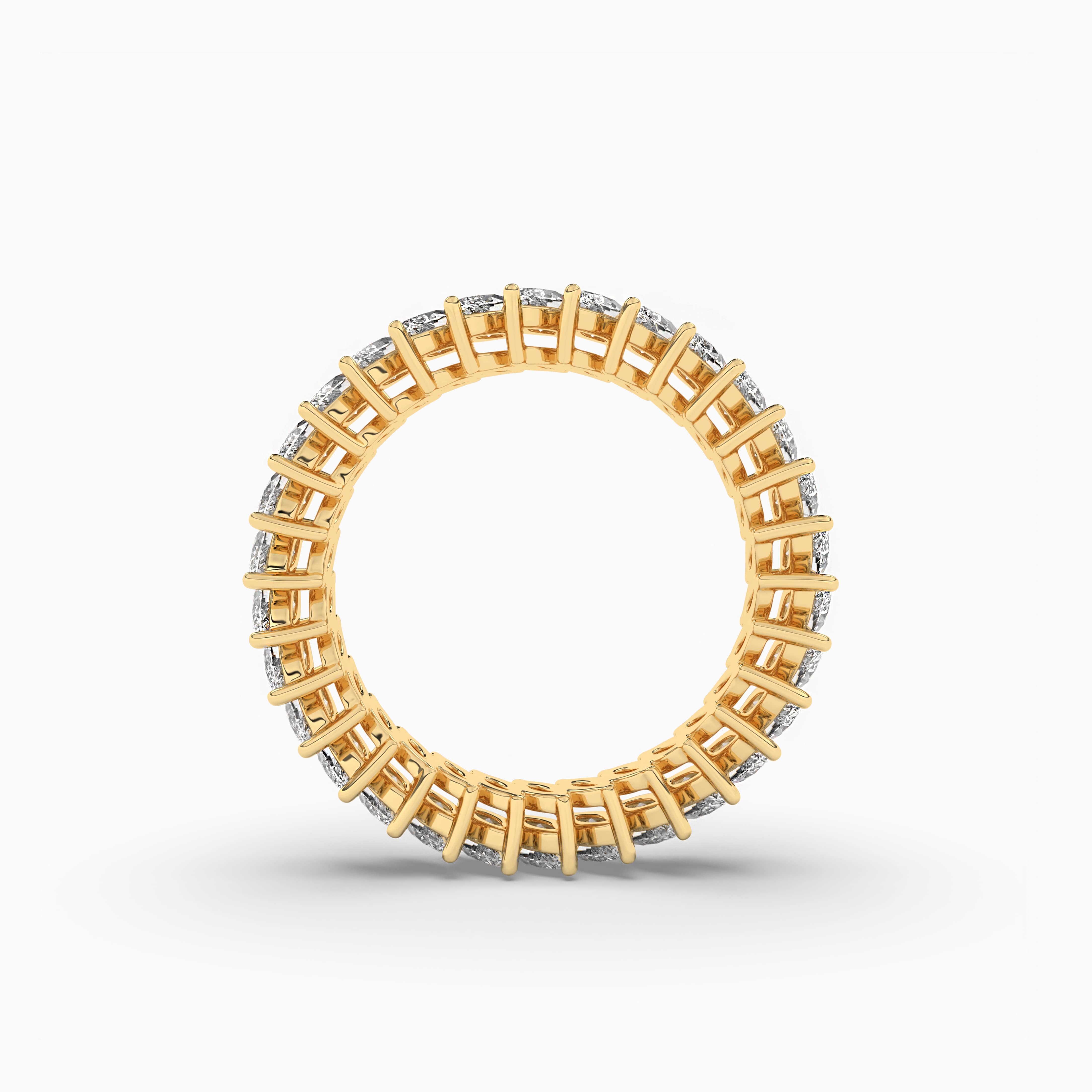 Marquise Lab Grown Diamond Eternity Wedding Band In Yellow Gold |