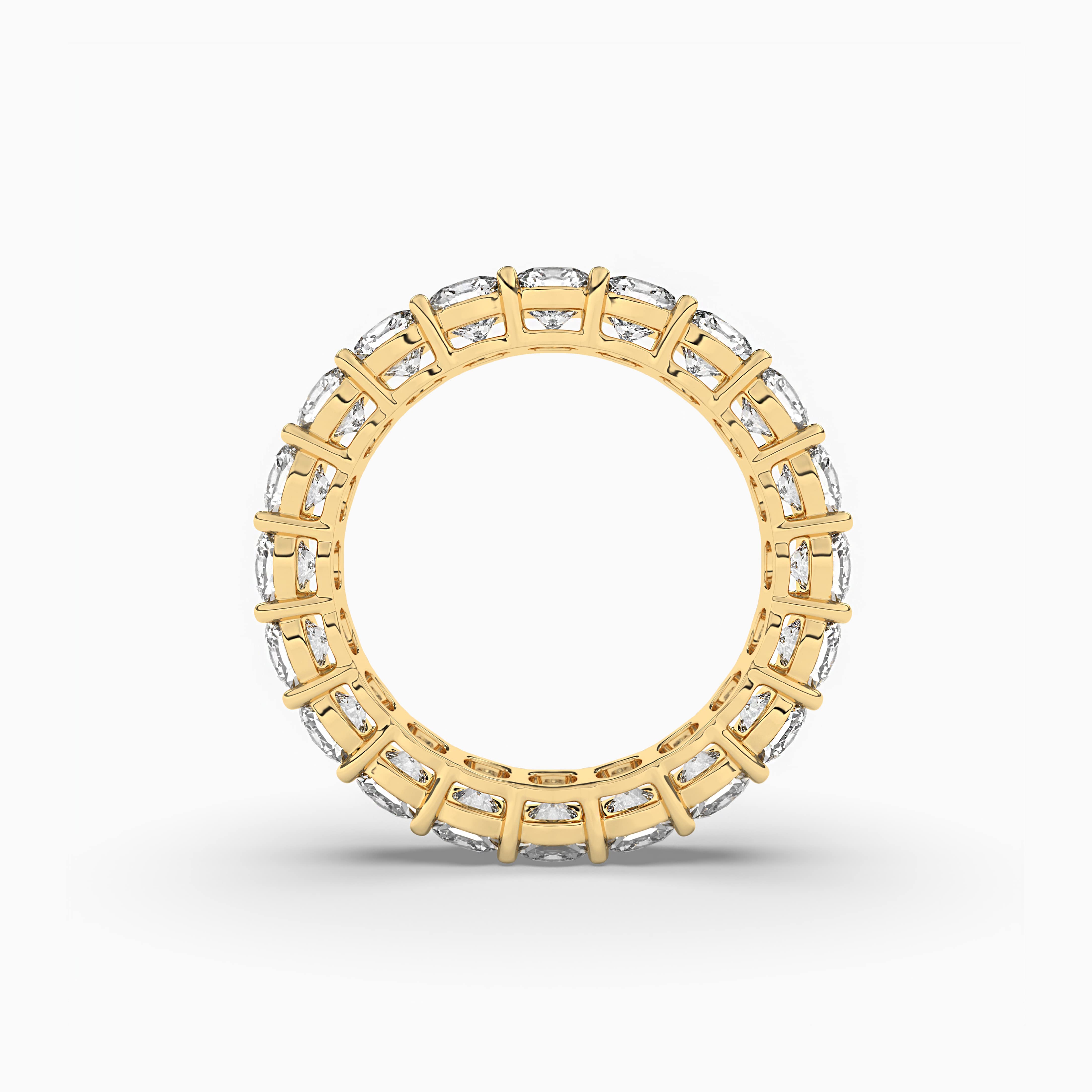 Yellow Gold Cushion Cut Diamond Eternity Ring