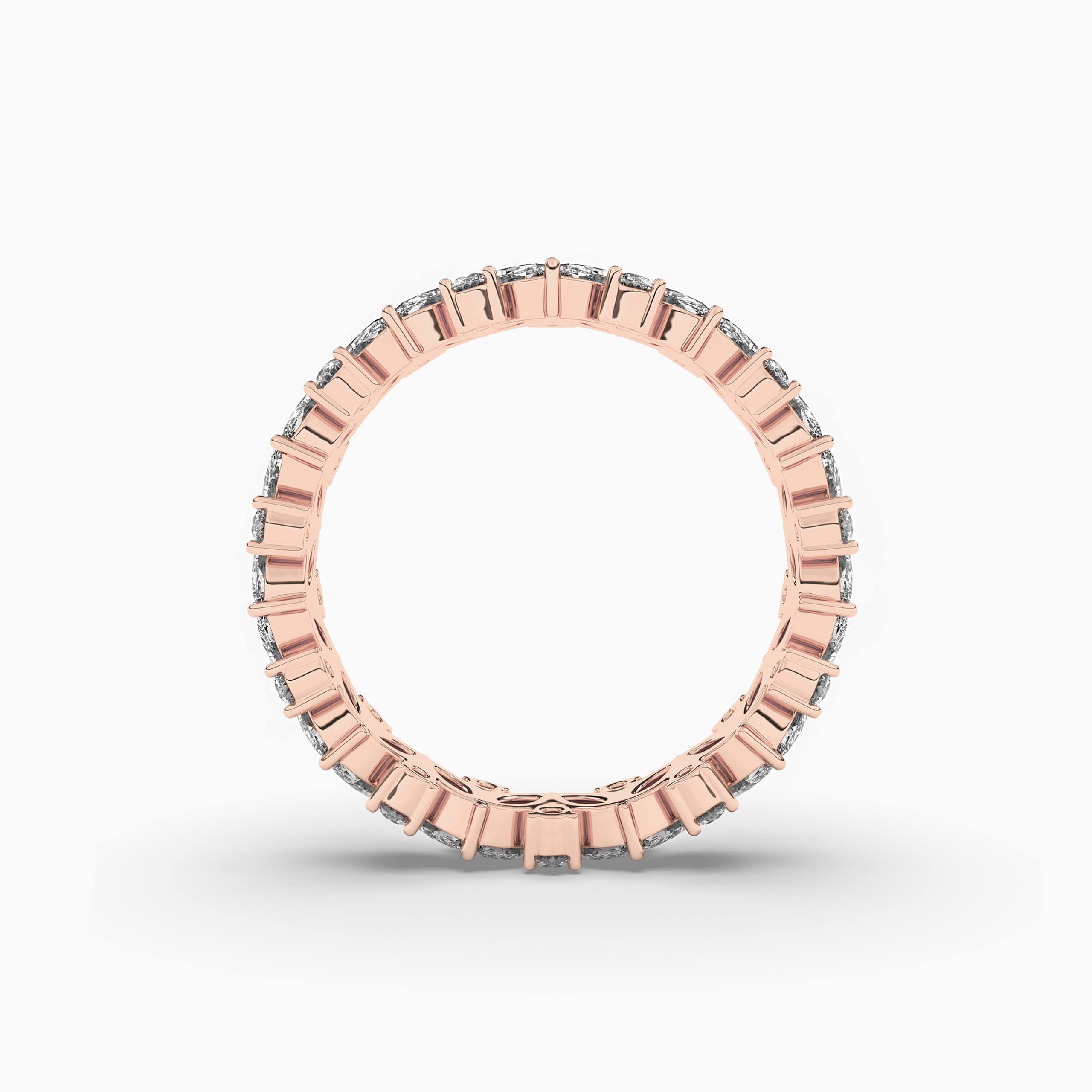 Marquise And Round Cut Multi Stone Eternity Wedding Band In Rose Gold For Woman Gift