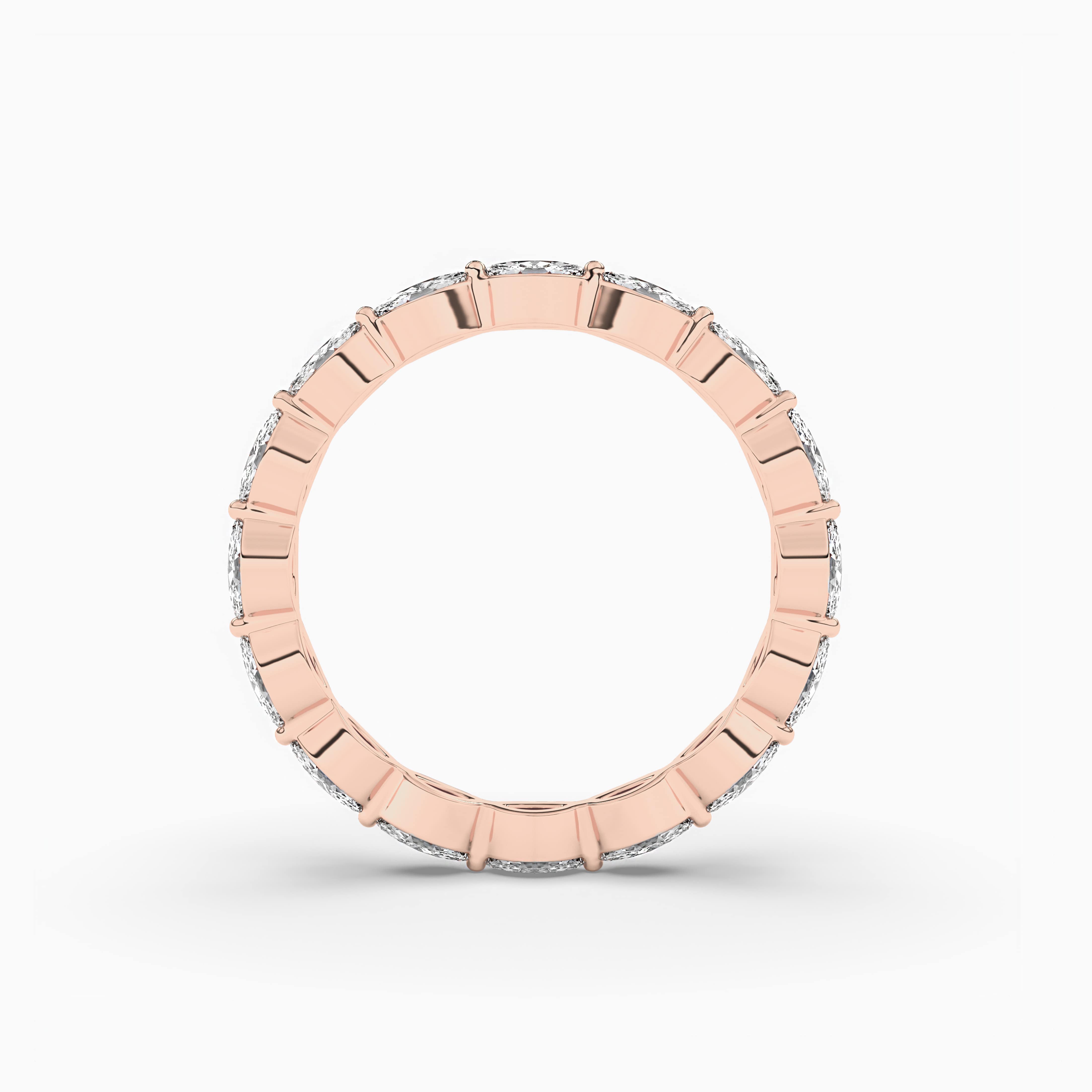 MARQUISE EAST WEST DIAMOND ETERNITY WEDDING BAND IN ROSE GOLD