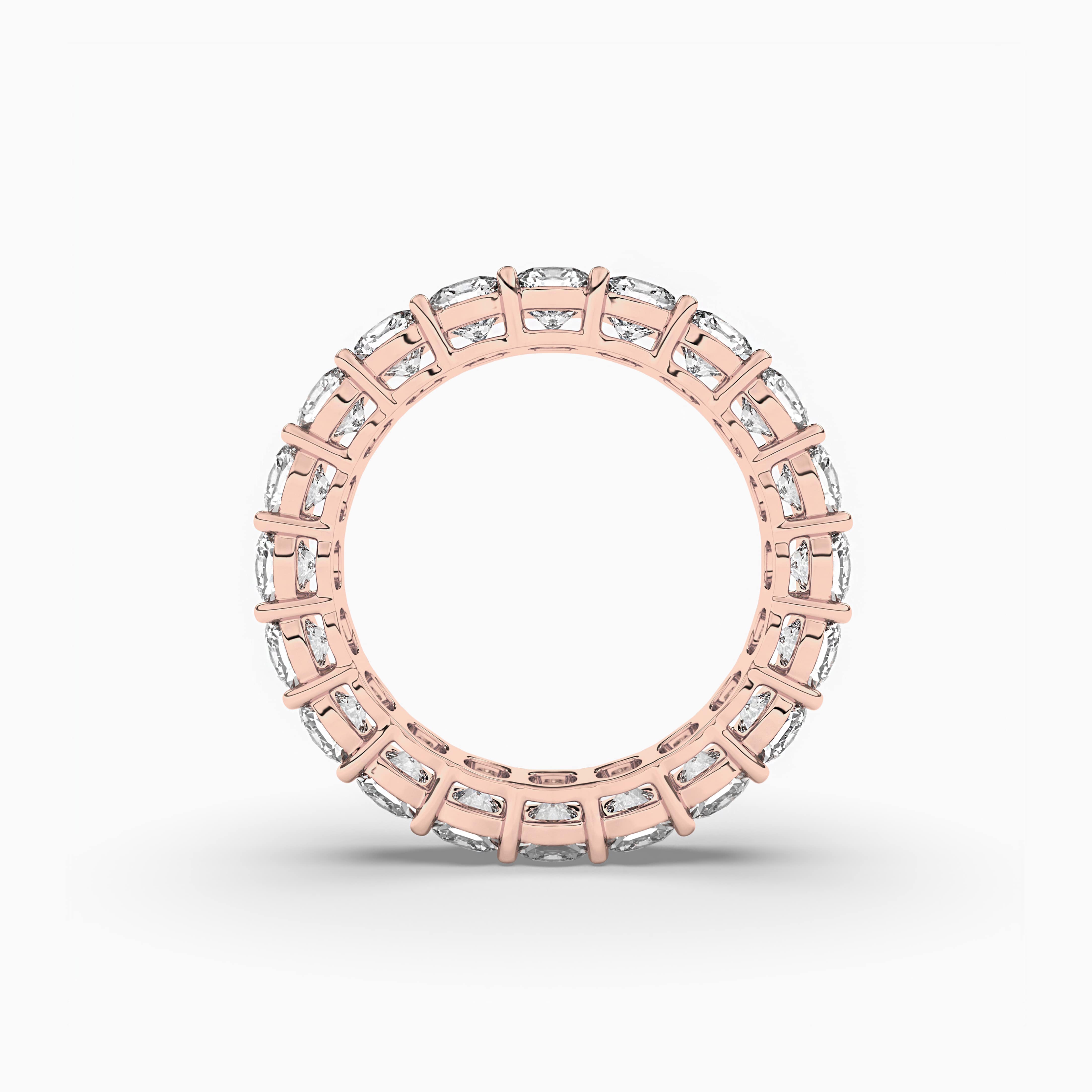 Eternity Ring with Cushion Diamonds in Rose Gold