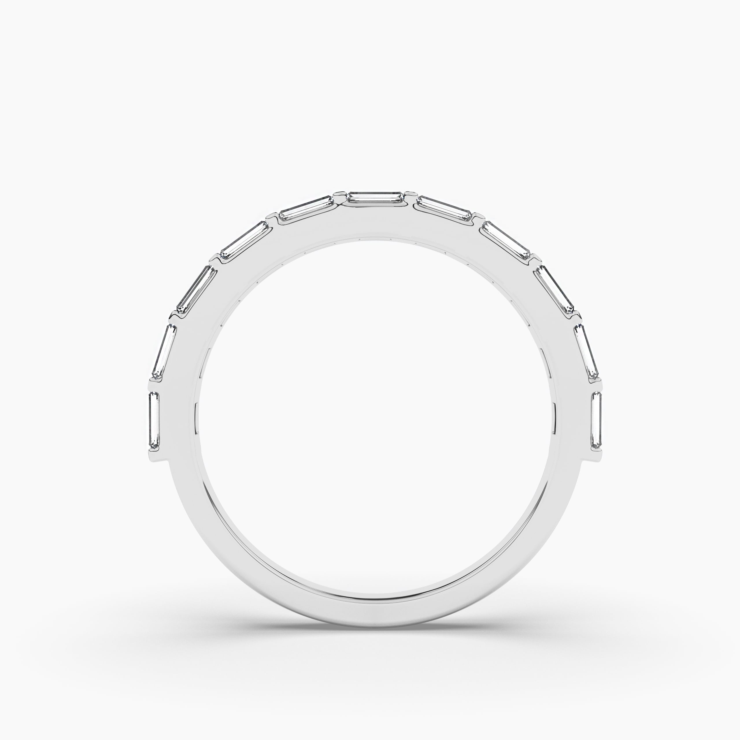 WHITE GOLD HALF STACKABLE RING 