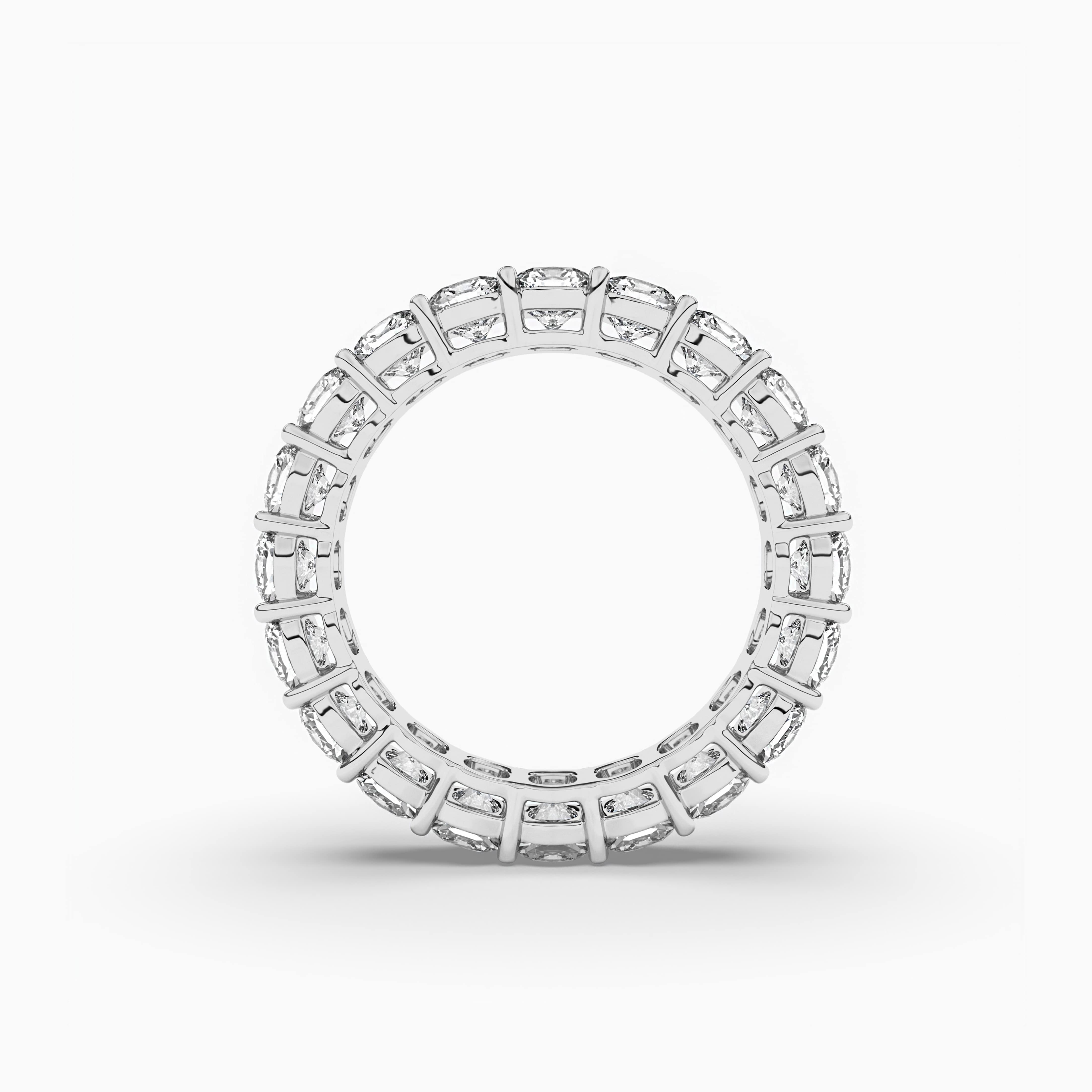Prong Set Eternity Ring with Cushion Diamonds in White Gold