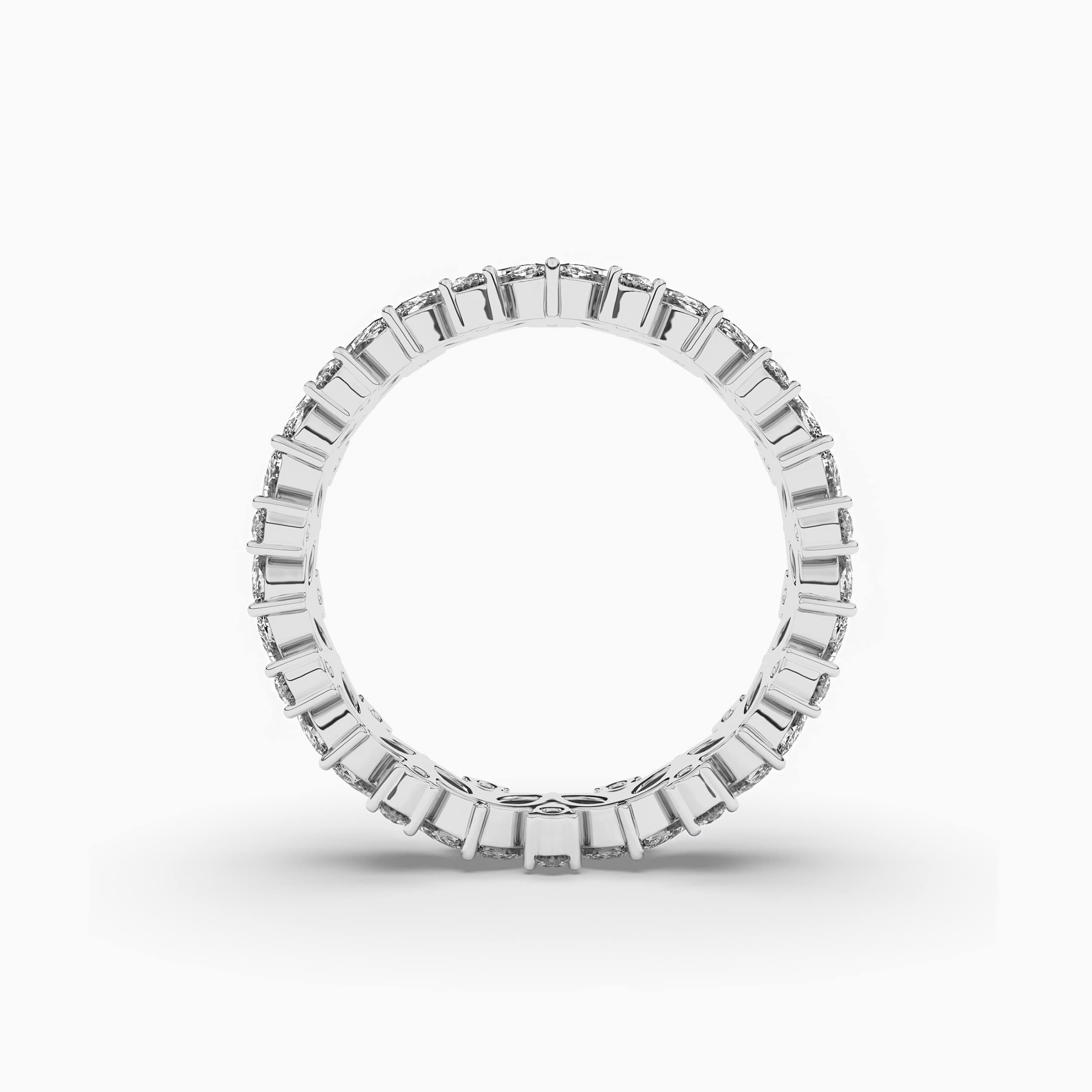 Marquise & Round Cut Moissanite Full Eternity Cluster Wedding Band In White Gold