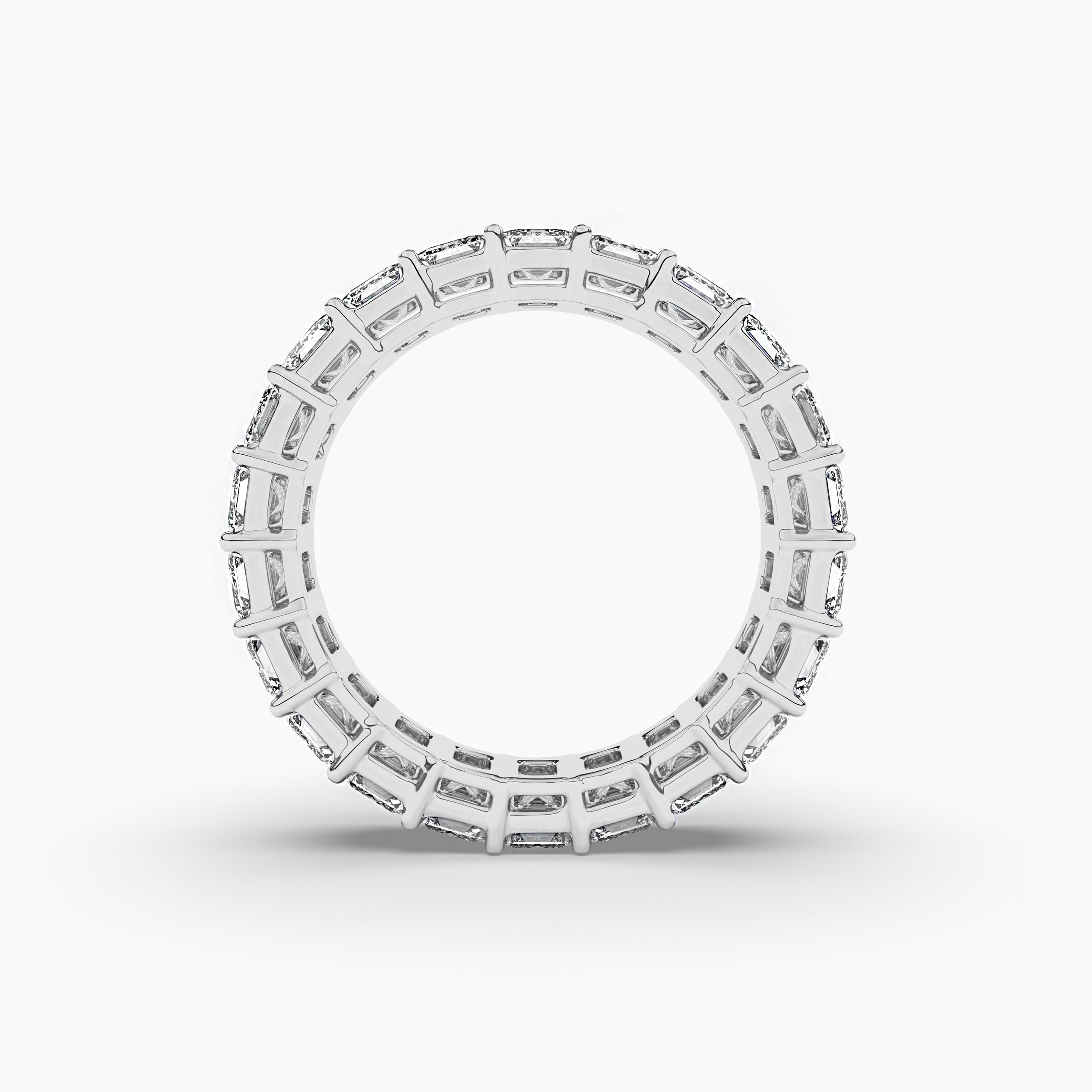 Diamond Emerald-Cut Eternity Ring In White Gold