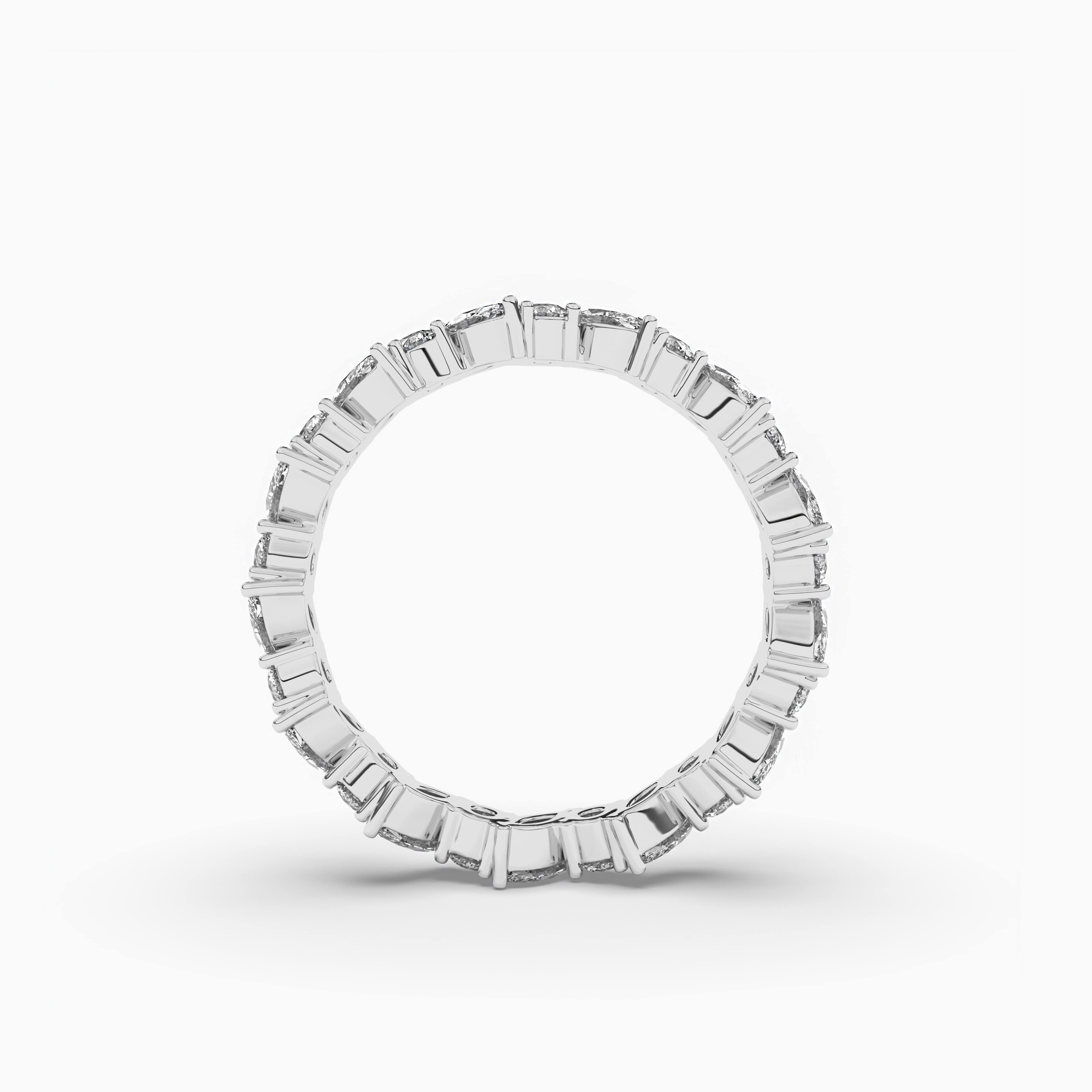 White Gold Eternity Wedding Band In Marquise And Round Band