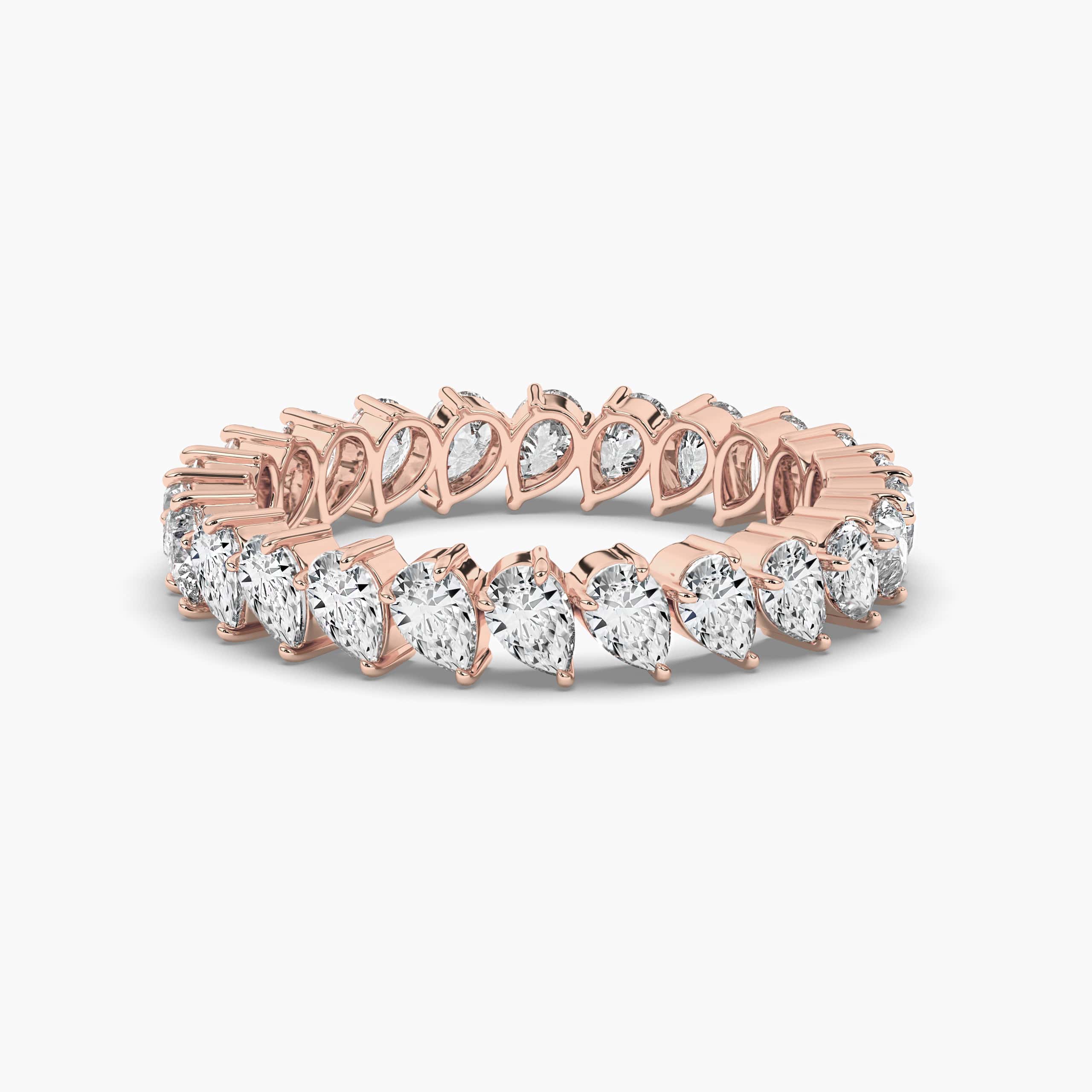 rose gold diamond eternity wedding band 