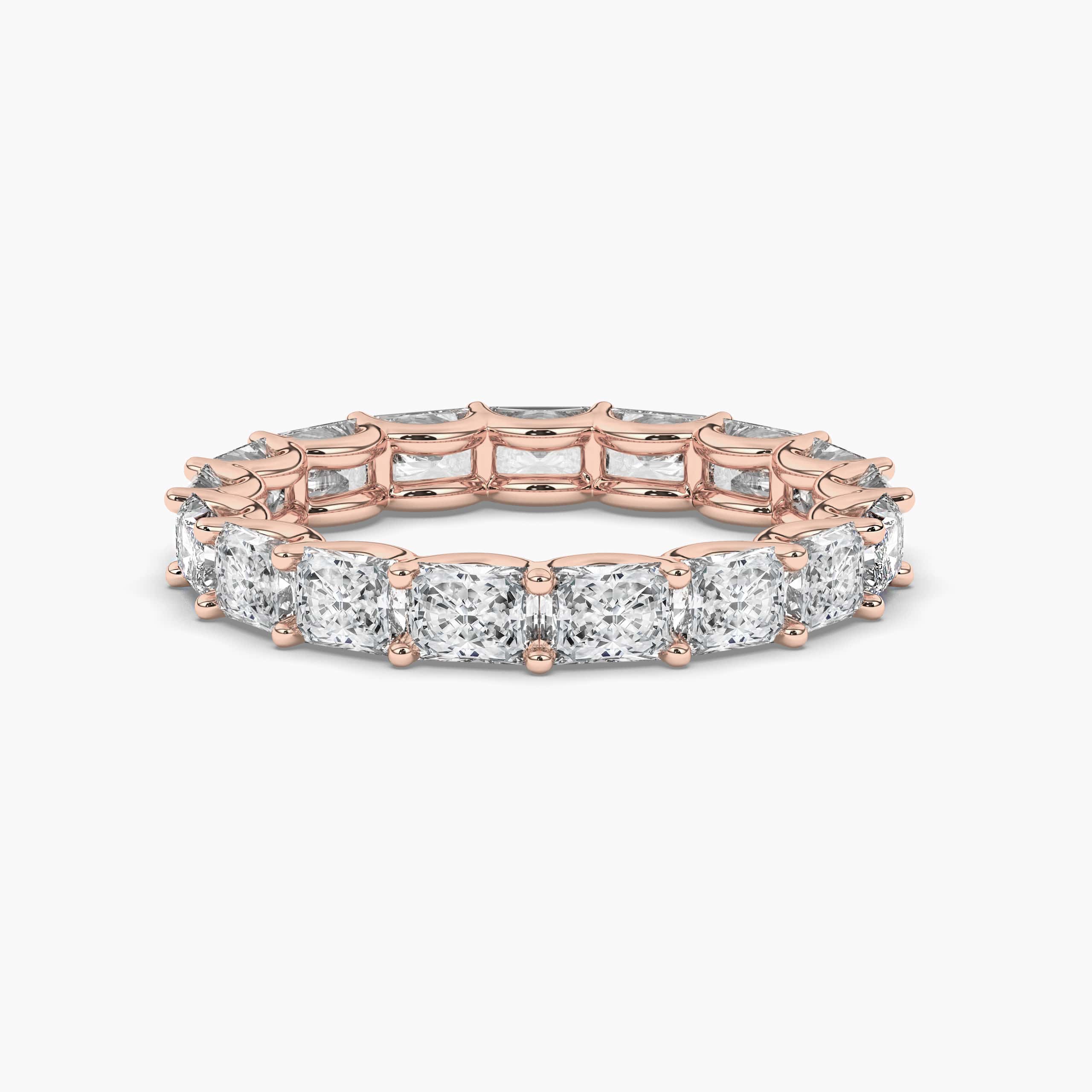 Radiant Cut Lab Diamond Eternity Band in Rose Gold