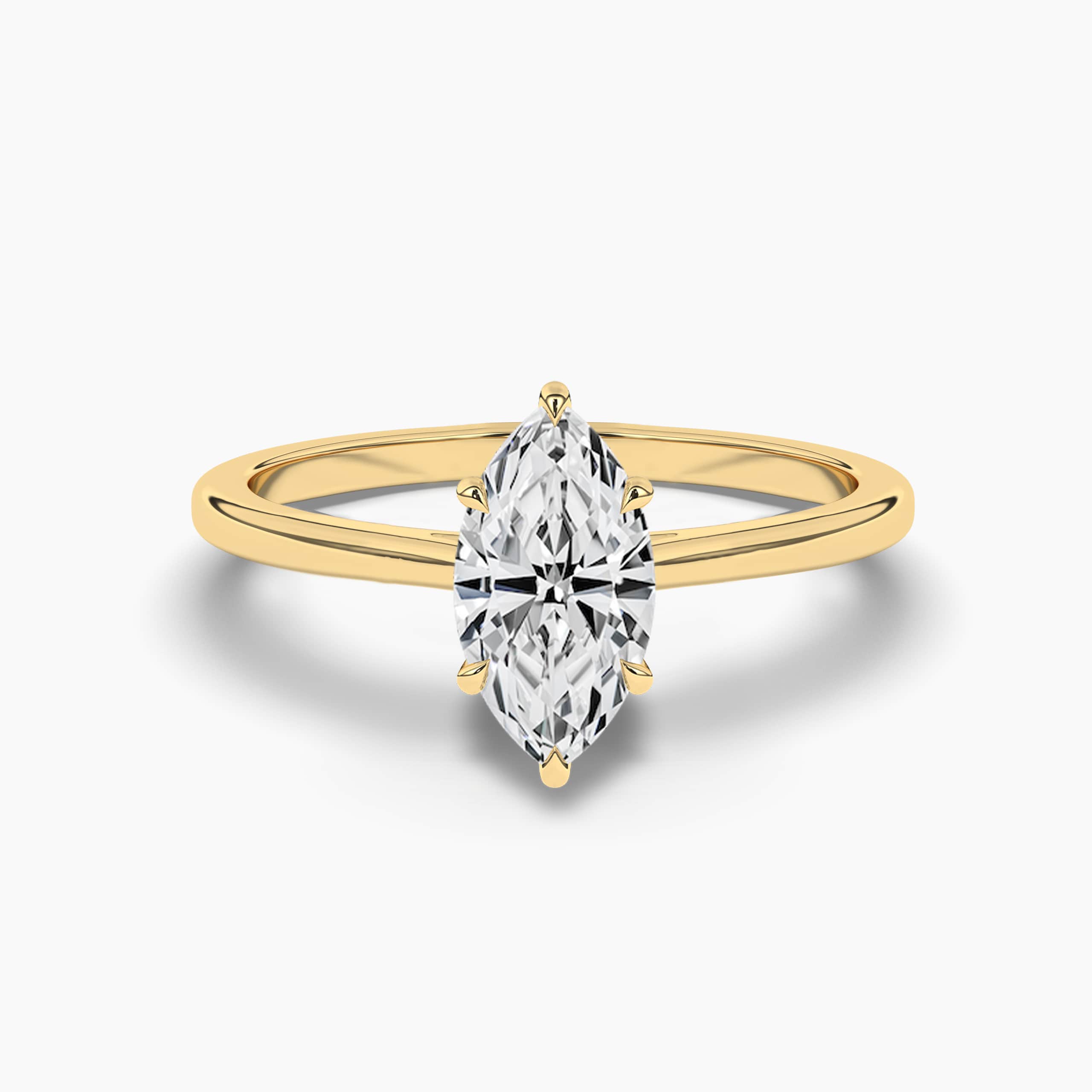 Solitaire Marquise Engagement Ring Yellow Gold