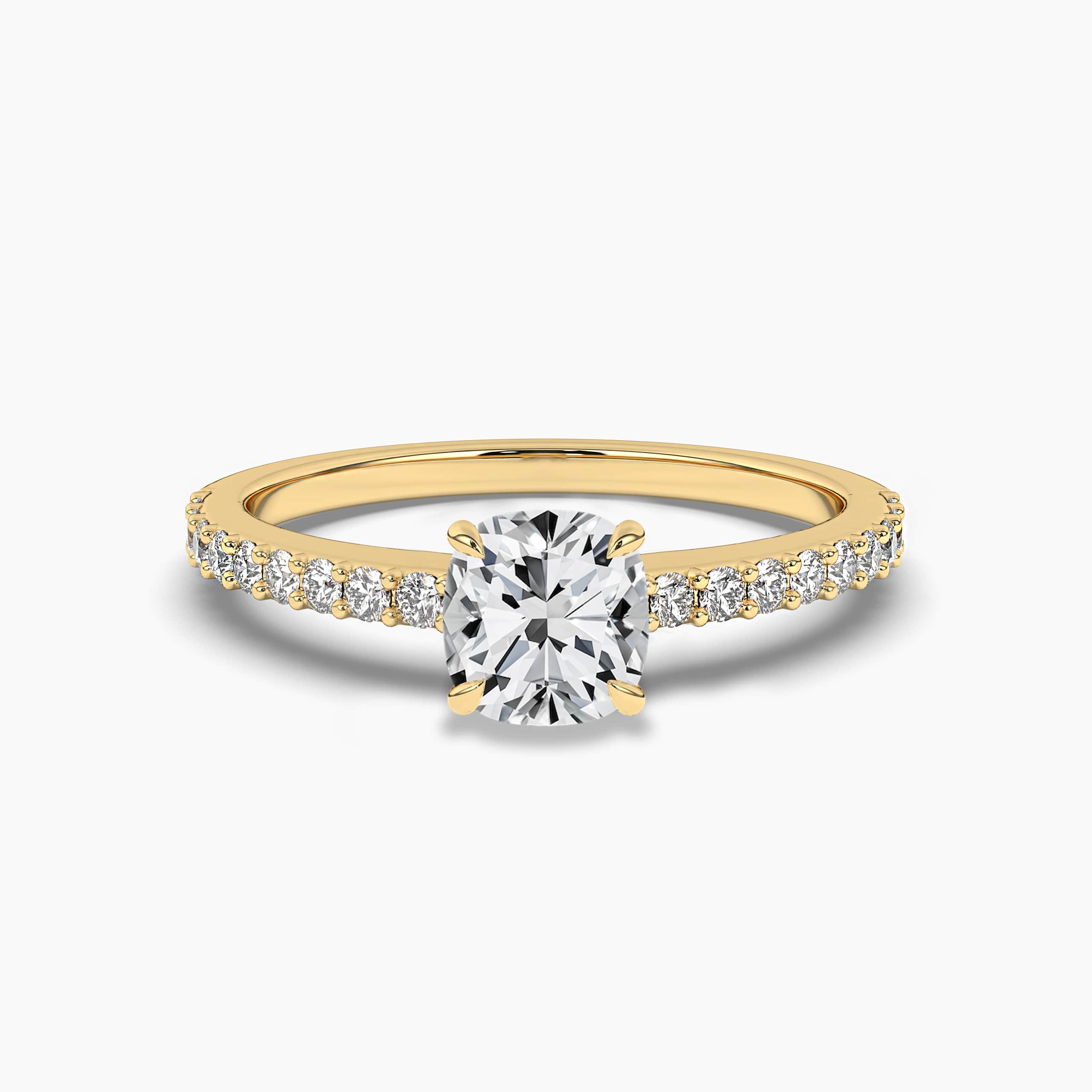 white gold cushion cut engagement rings