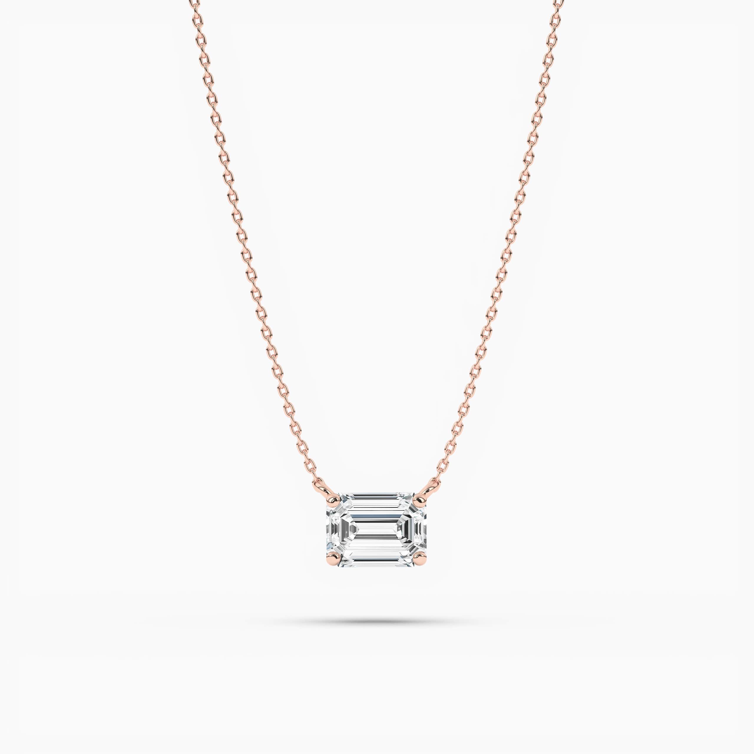 Emerald Cut Bezel Necklace