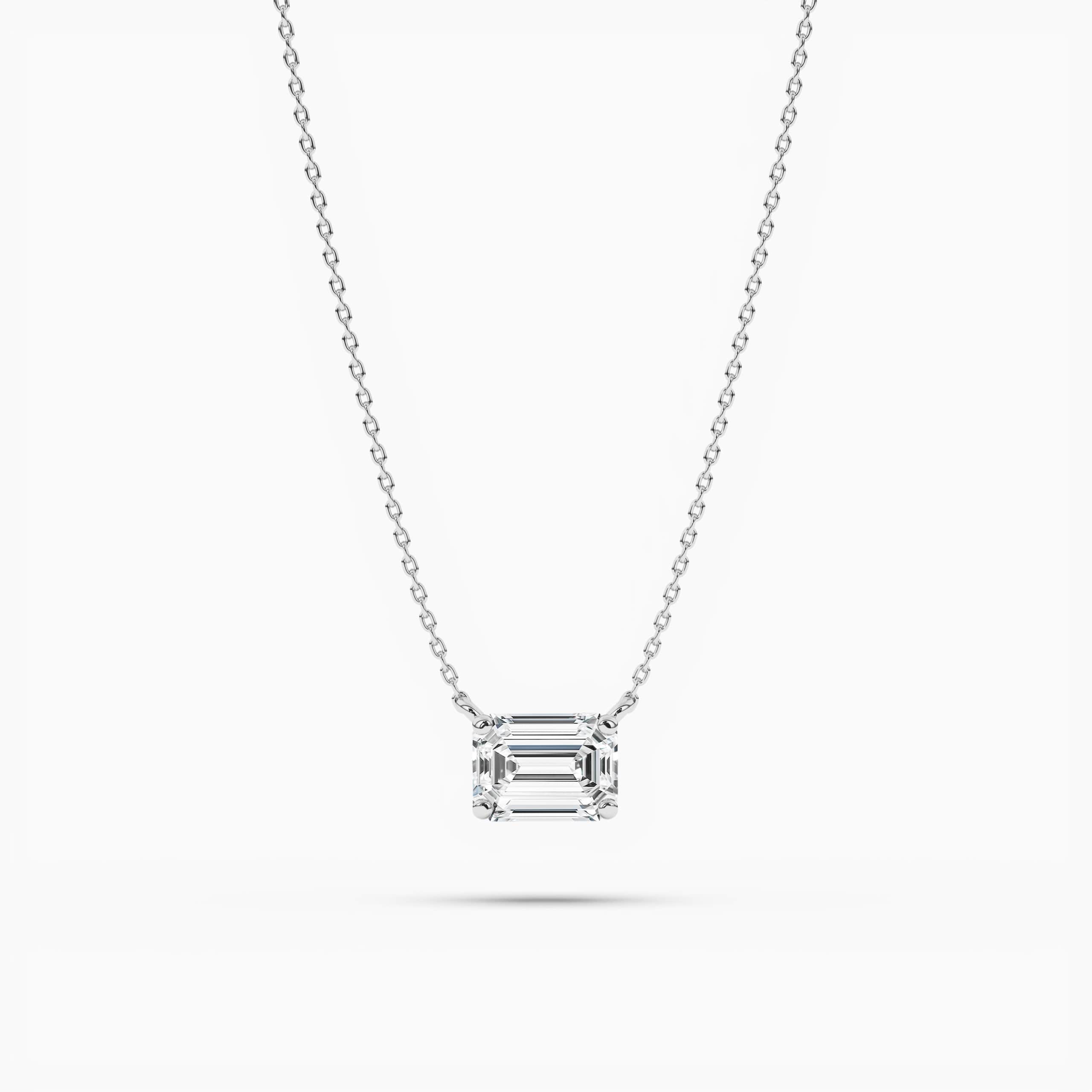 Emerald-Cut East-West Diamond Pendant