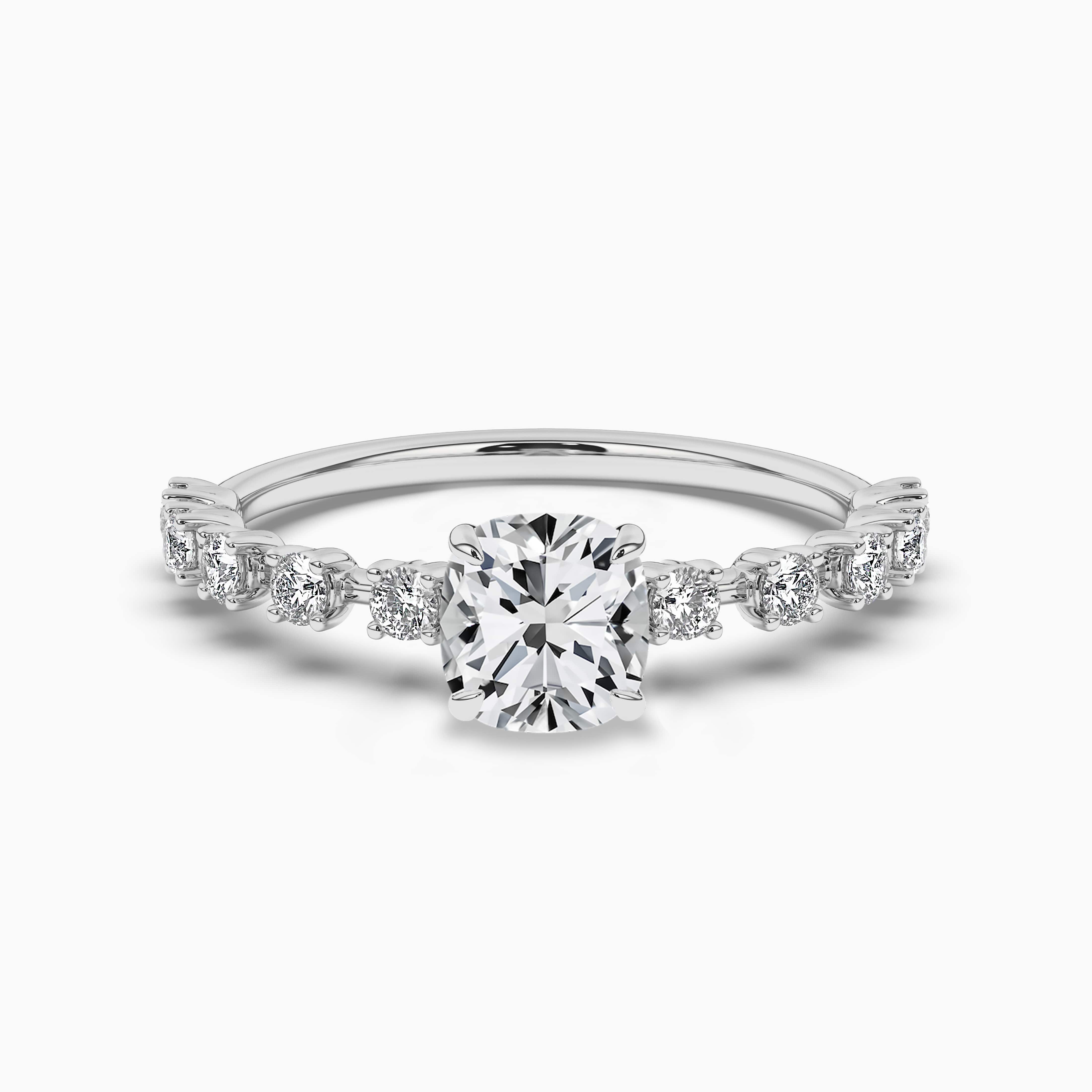 1.00ct white gold cushion cut engagement ring