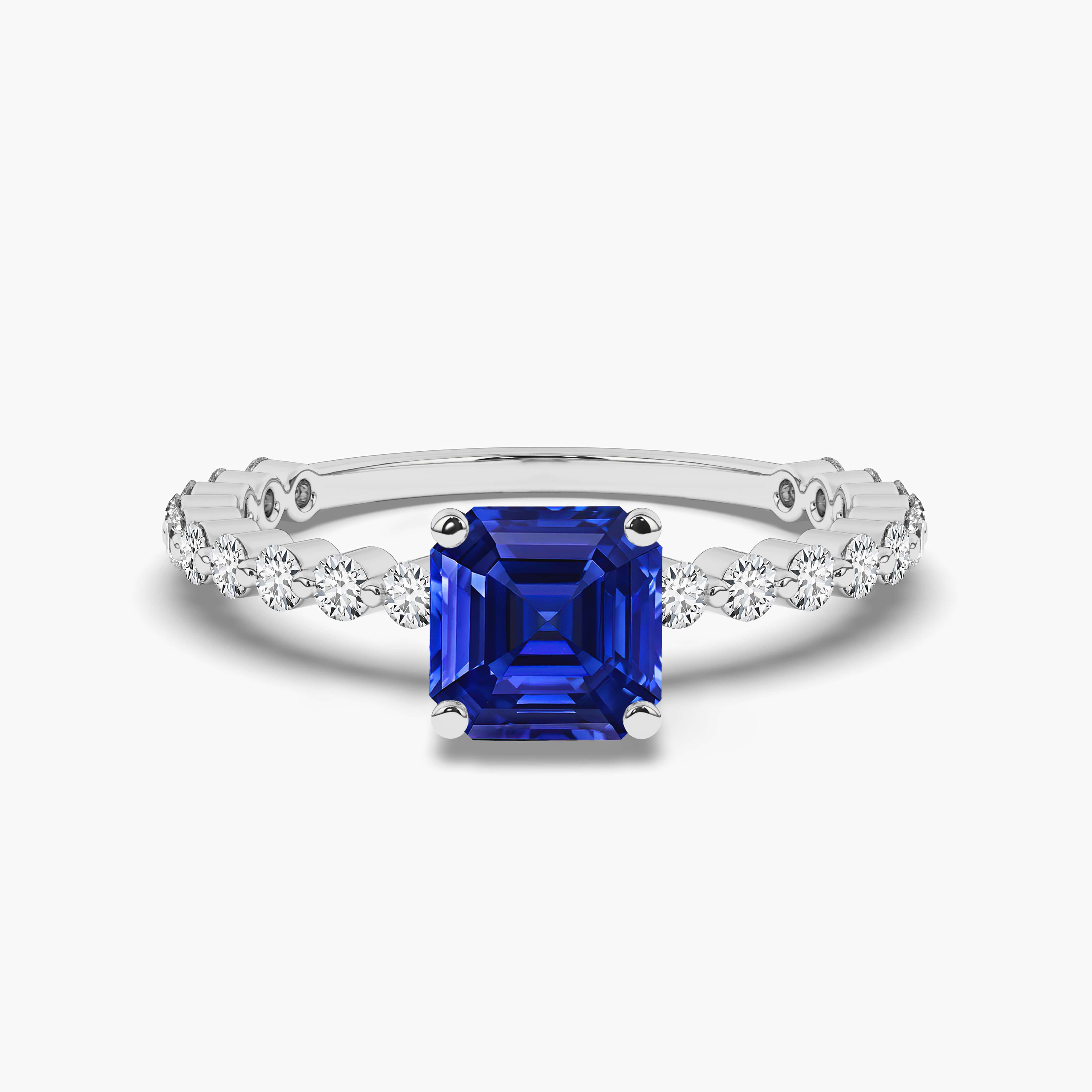 Oval Blue Sapphire And Diamond Ring White Gold