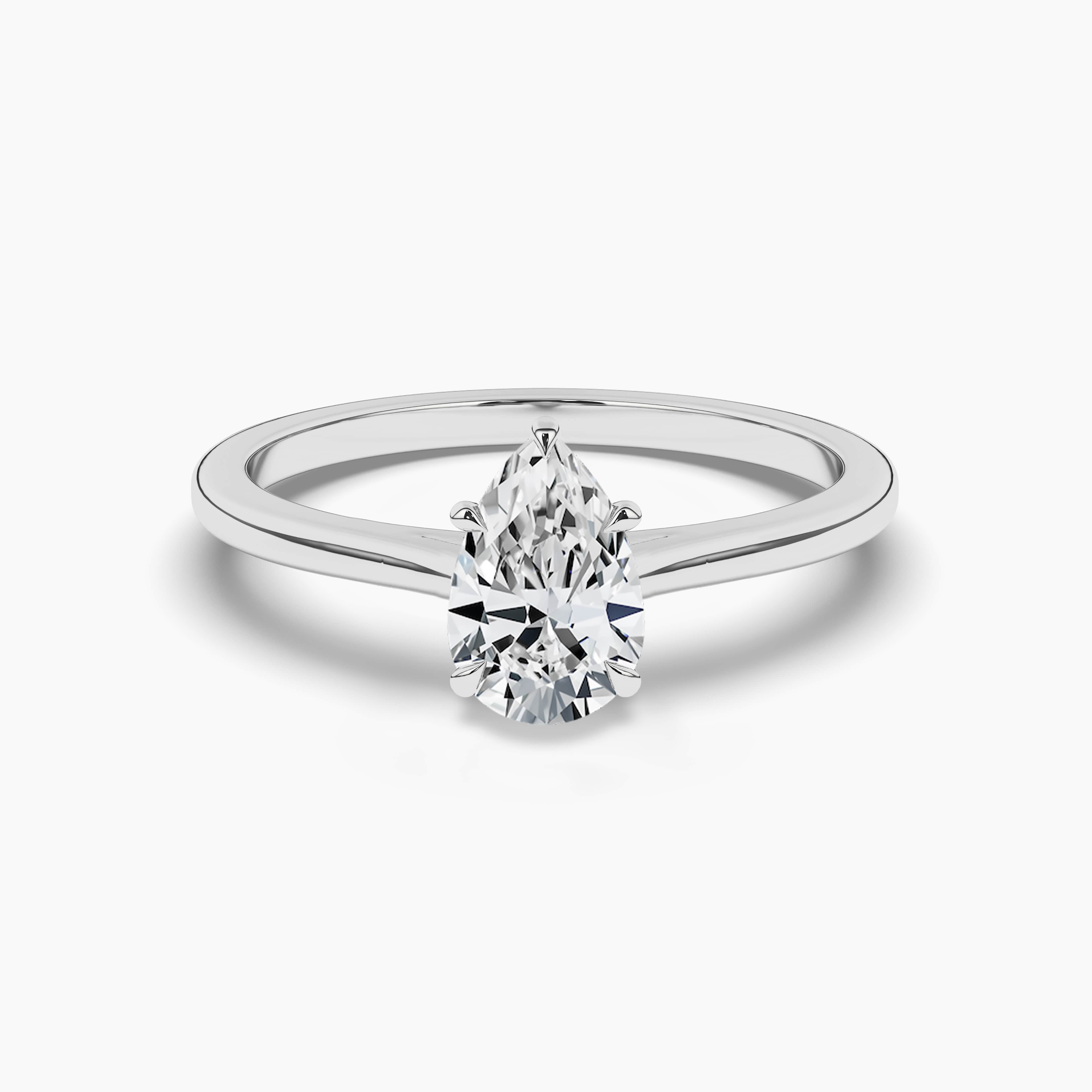 Pear Shaped Engagement Ring, Solitaire Engagement