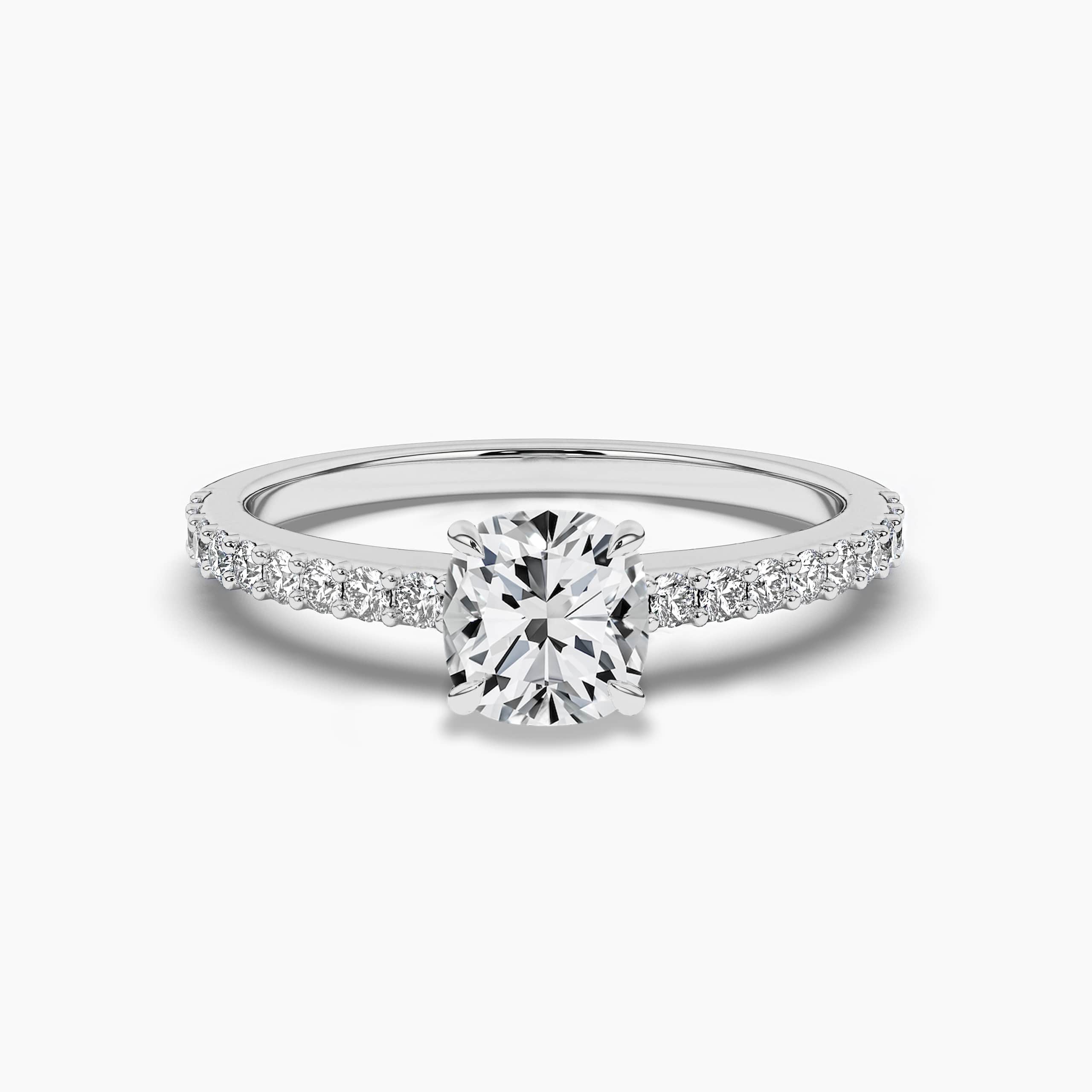 1.00ct cushion cut solitaire engagement ring