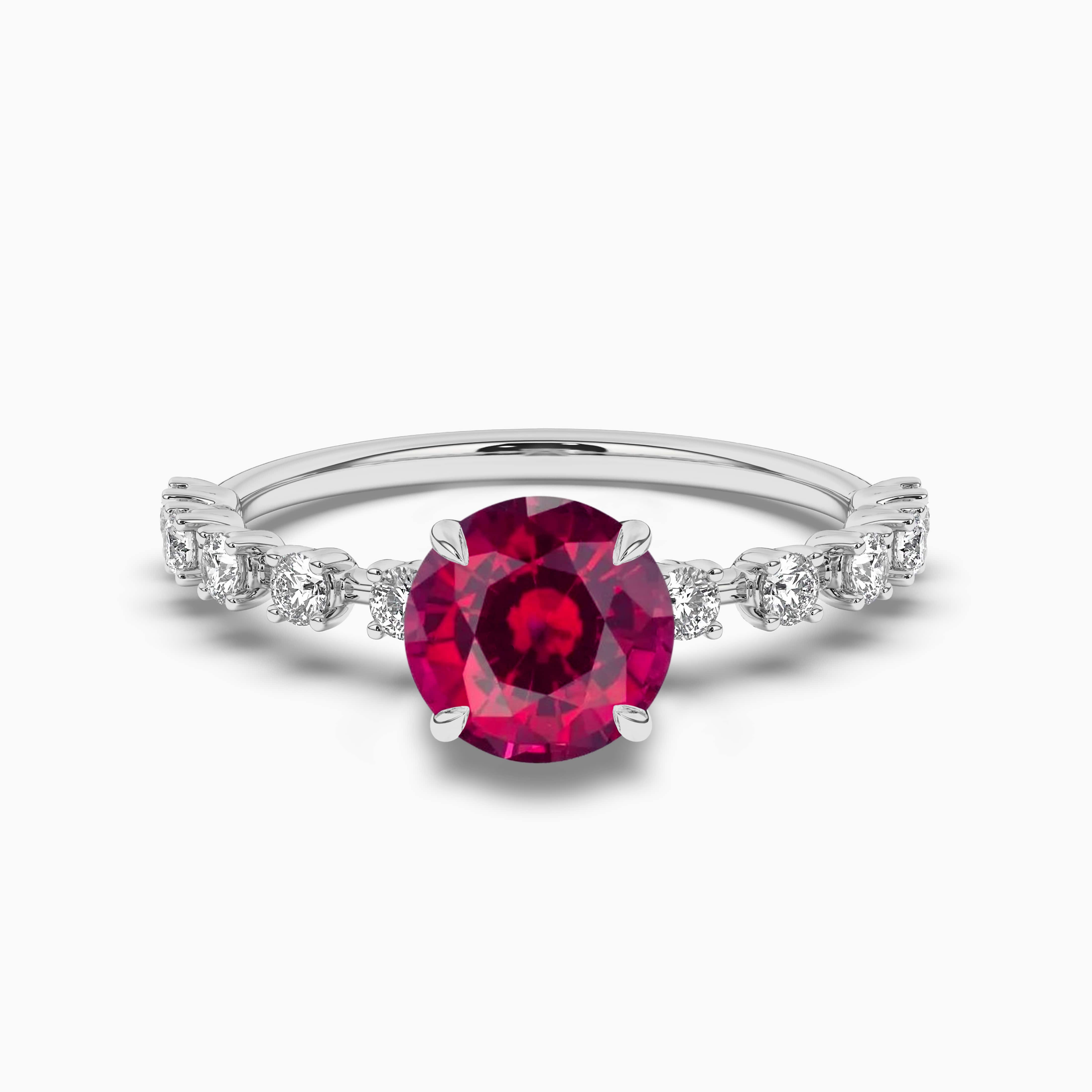 Round Cut Natural Red Ruby Gemstone Ring For Wedding Gift