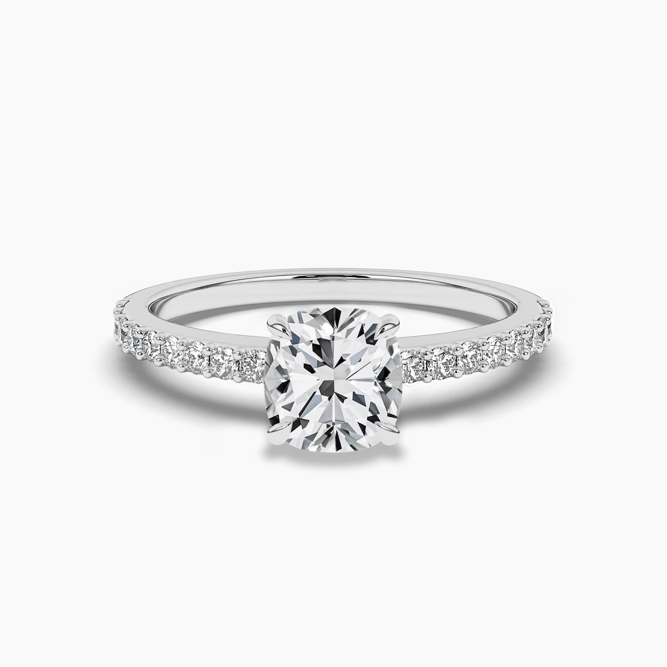 1.25ct white gold cushion cut engagement rings