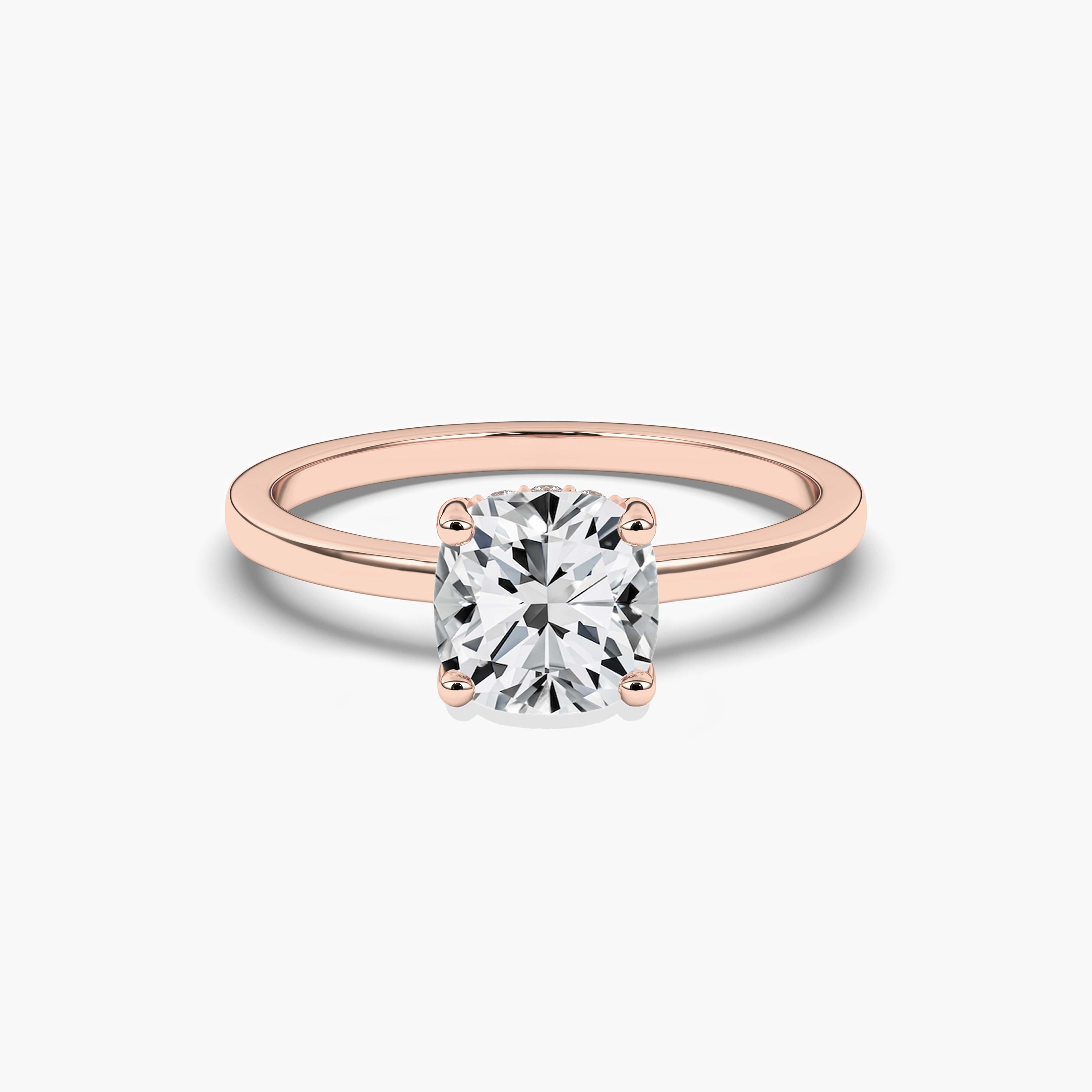 Best Hidden Halo Engagement Rings In Rose Gold 