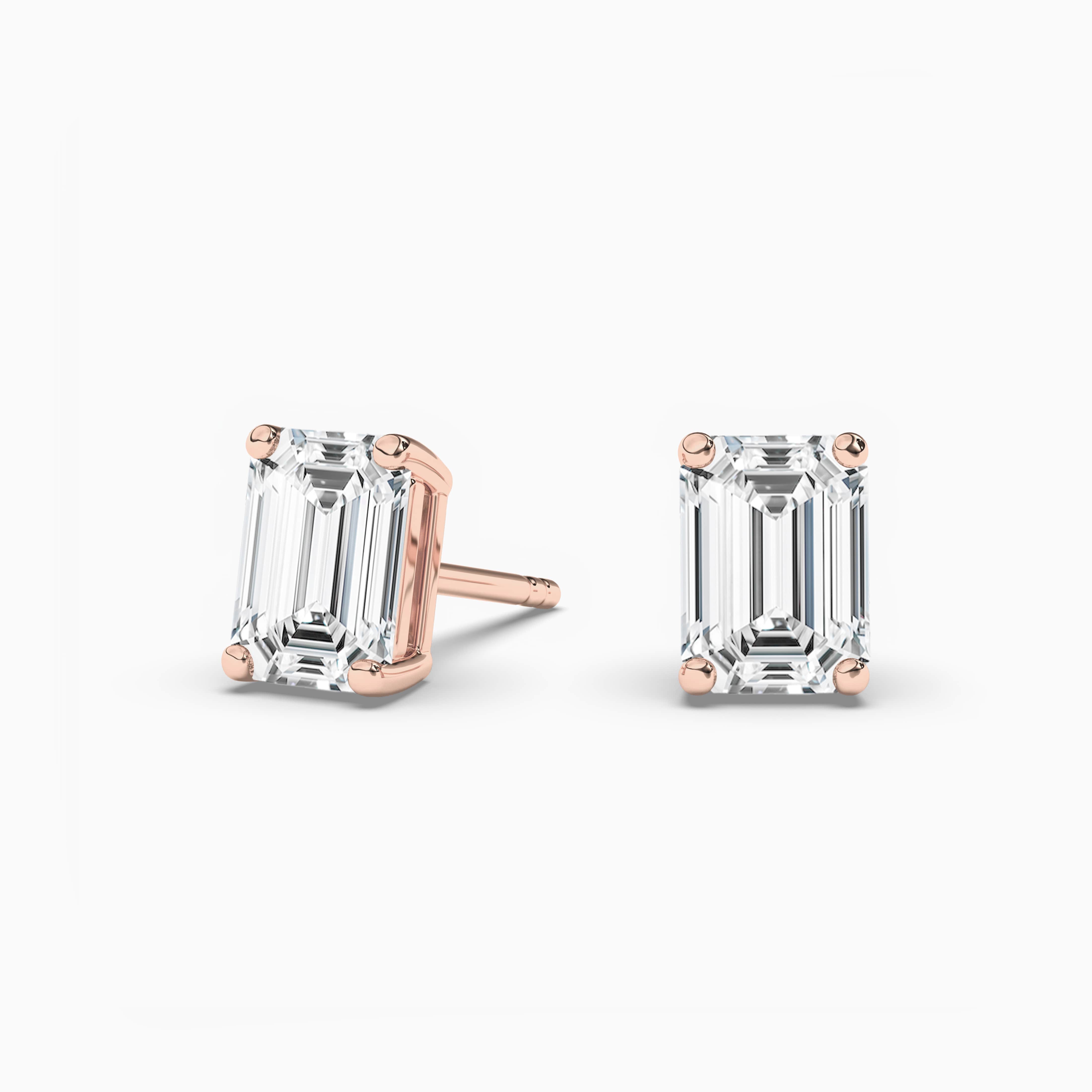 Emerald  Diamond Solitaire Certified Stud Earrings